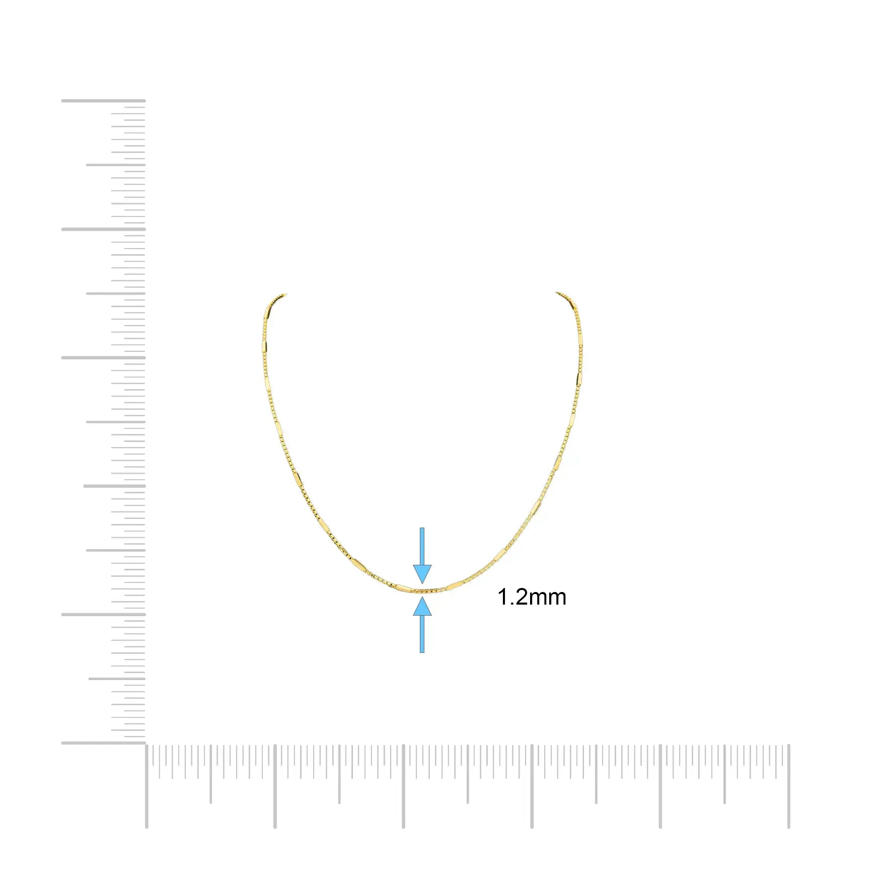 Golden Bar Figaro Millennium chain PCM21-052