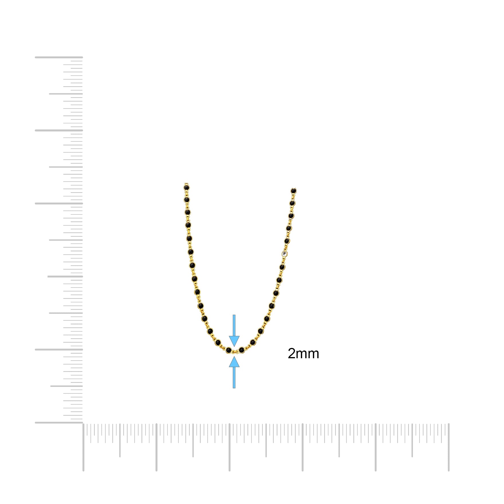 Classic Pearl Chain with Golden Bezels PSC2-036