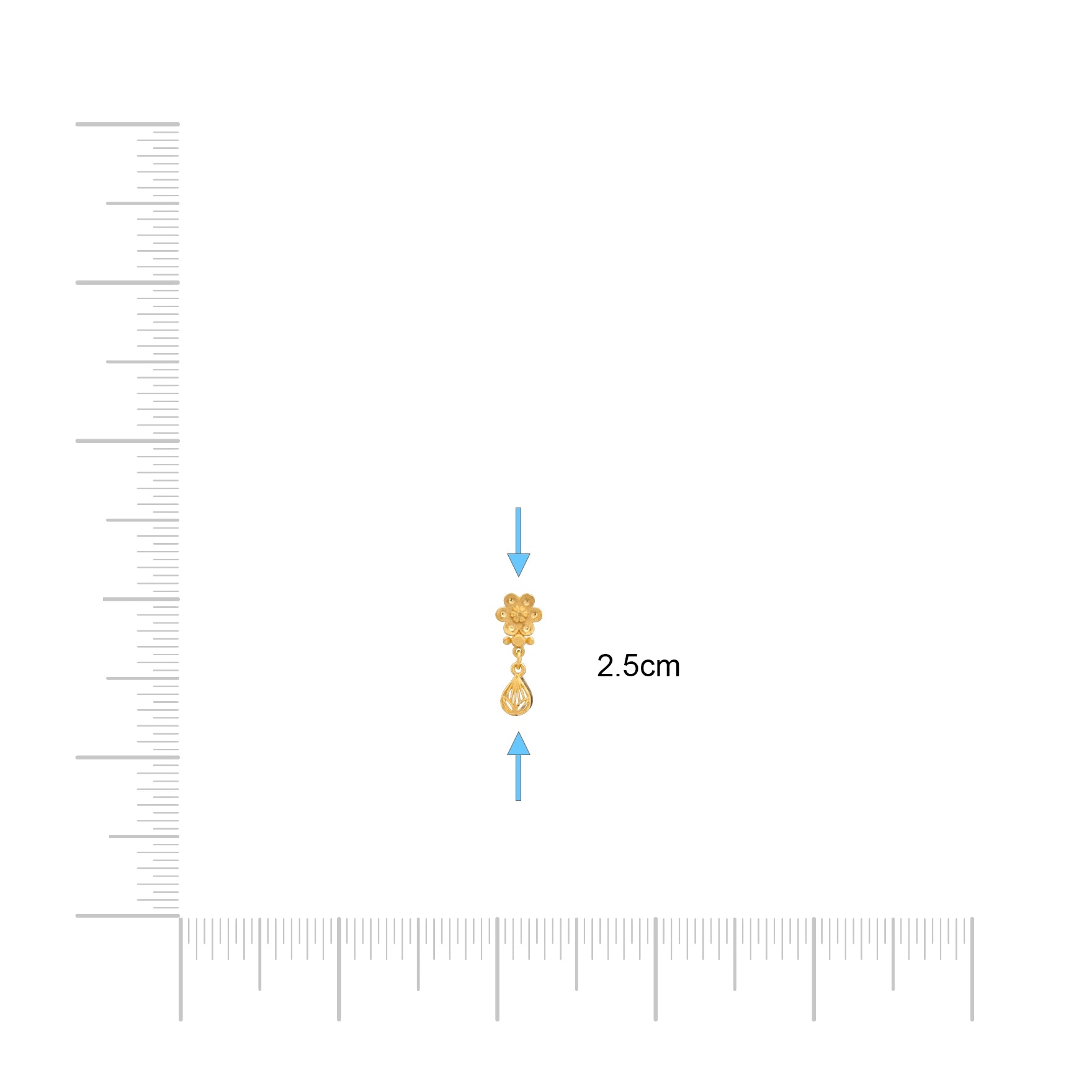 Golden Hanging Stud PGHST394-001