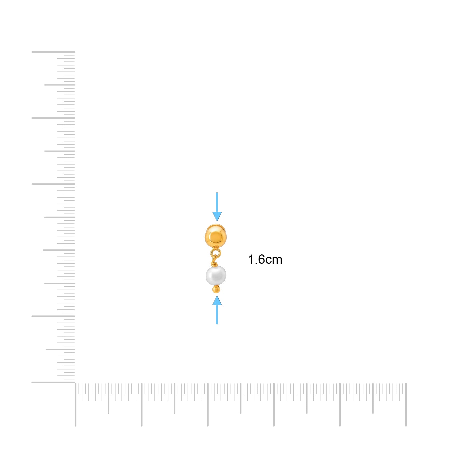 Golden Hanging Stud PGHST398-001