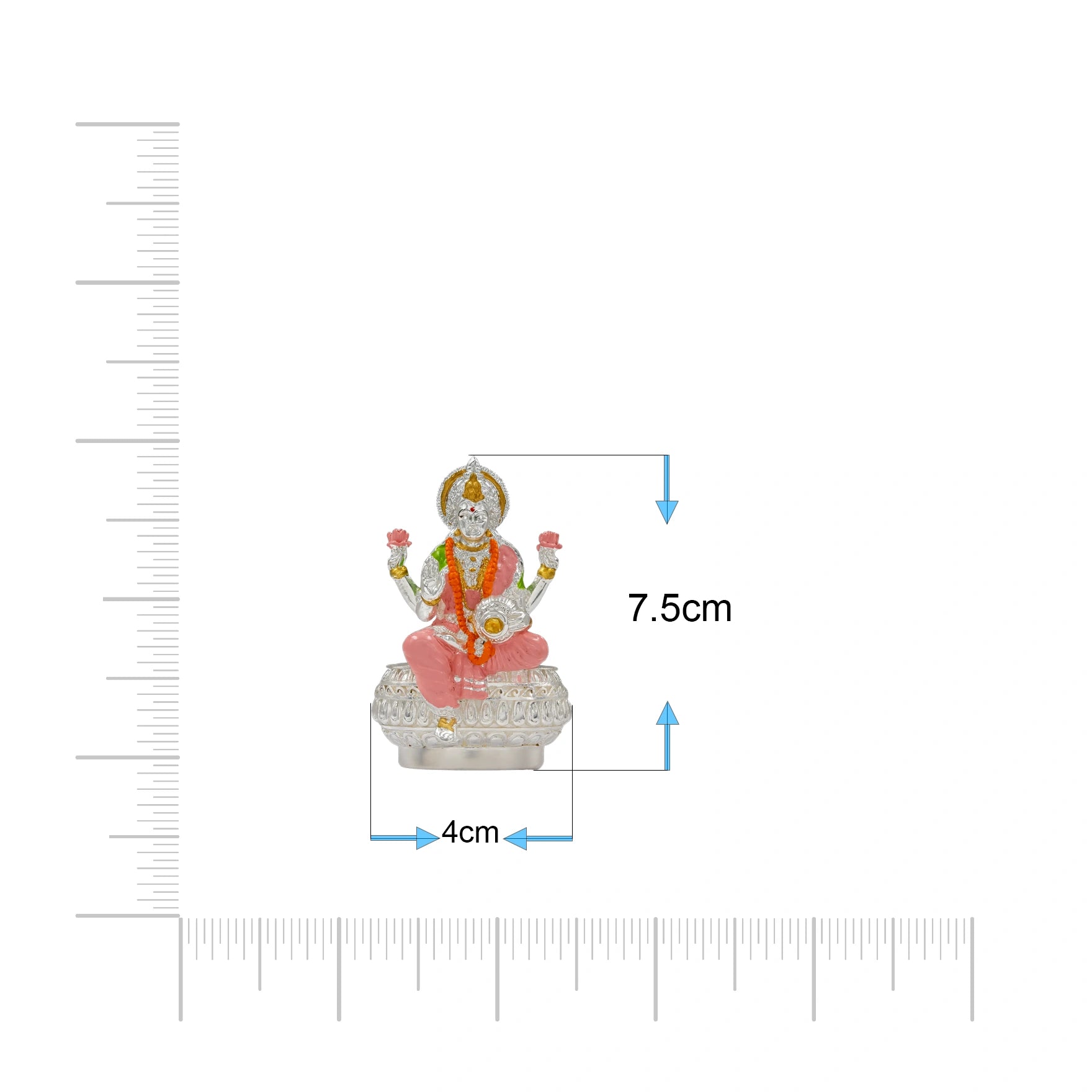 Divine Lakshmi Devi Silver Plated Sitting Idol for Pooja PIDRSL22-052