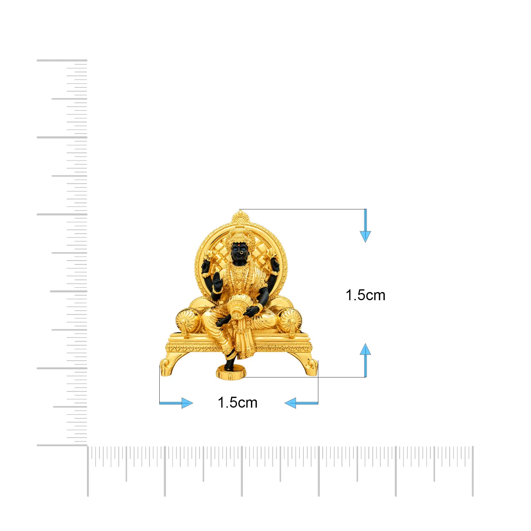 Majestic Vishnu Idol on Golden Throne – Brass with 24ct Gold Layered PIDRGL23-0002