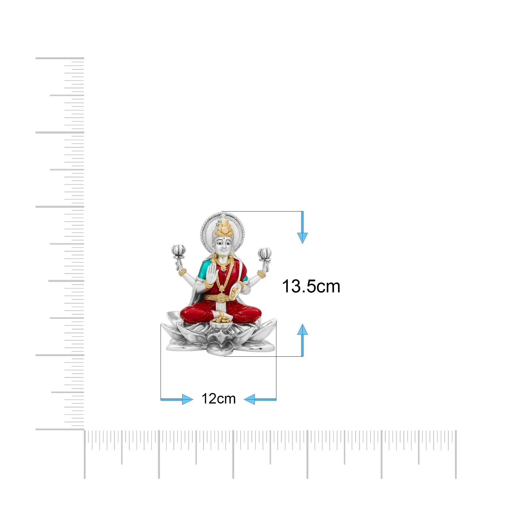 Sacred Lakshmi Figurine – Multicolor Resin with Gold Detailing PIDRSL23-006