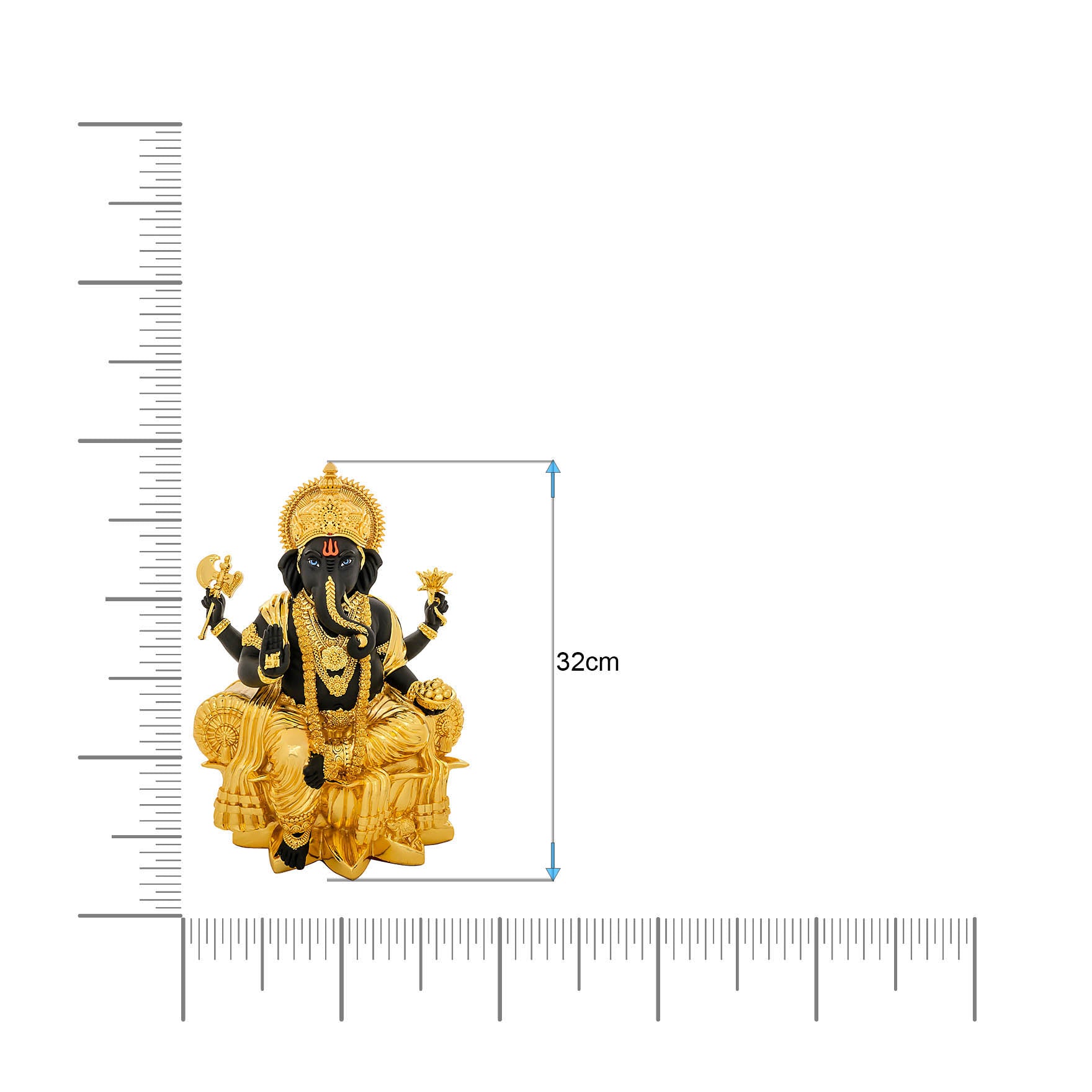 Lord Ganesha Idol – Temple Style Figurine – Ganapati Murti (Hindu Spiritual Statue) – Pooja & Home Décor | PIDRBG63-0083