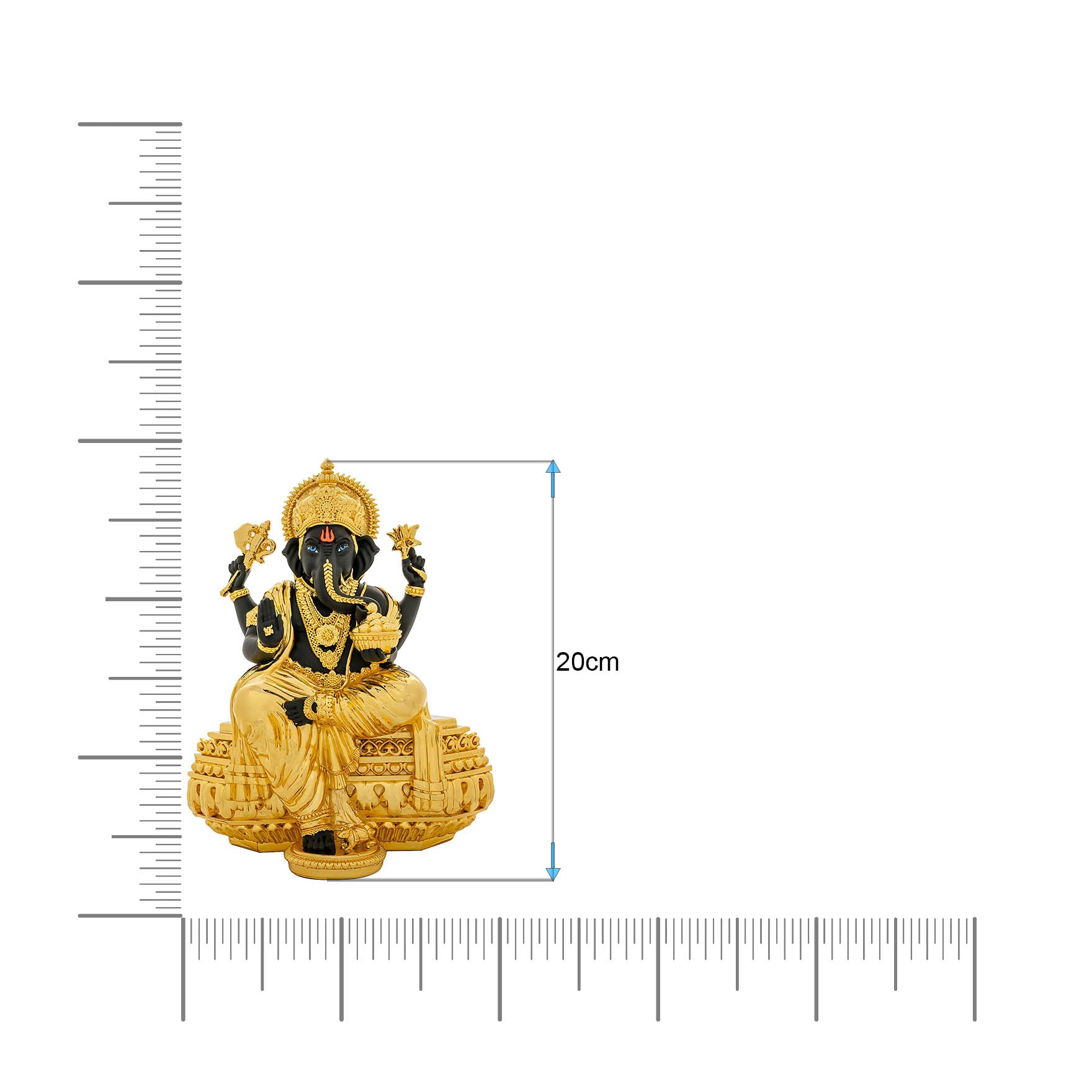 Lord Ganesha Idol – Temple Style Figurine – Ganapati Murti (Hindu Spiritual Statue) – Pooja & Home Décor | PIDRBG62-0081