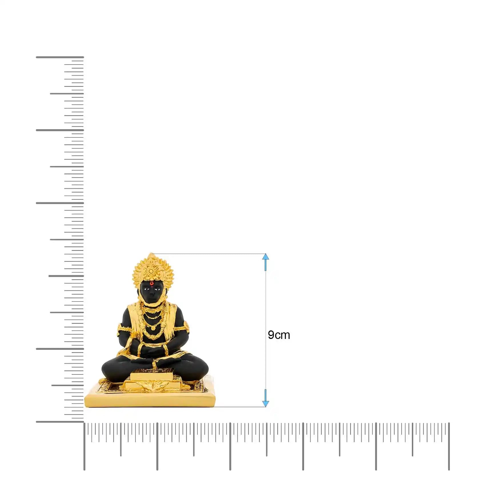 Meditating Hanuman Idol – Gold Layered Temple Style Figurine – Hindu Spiritual Statue – Pooja & Home Décor | PIDRBH6-053