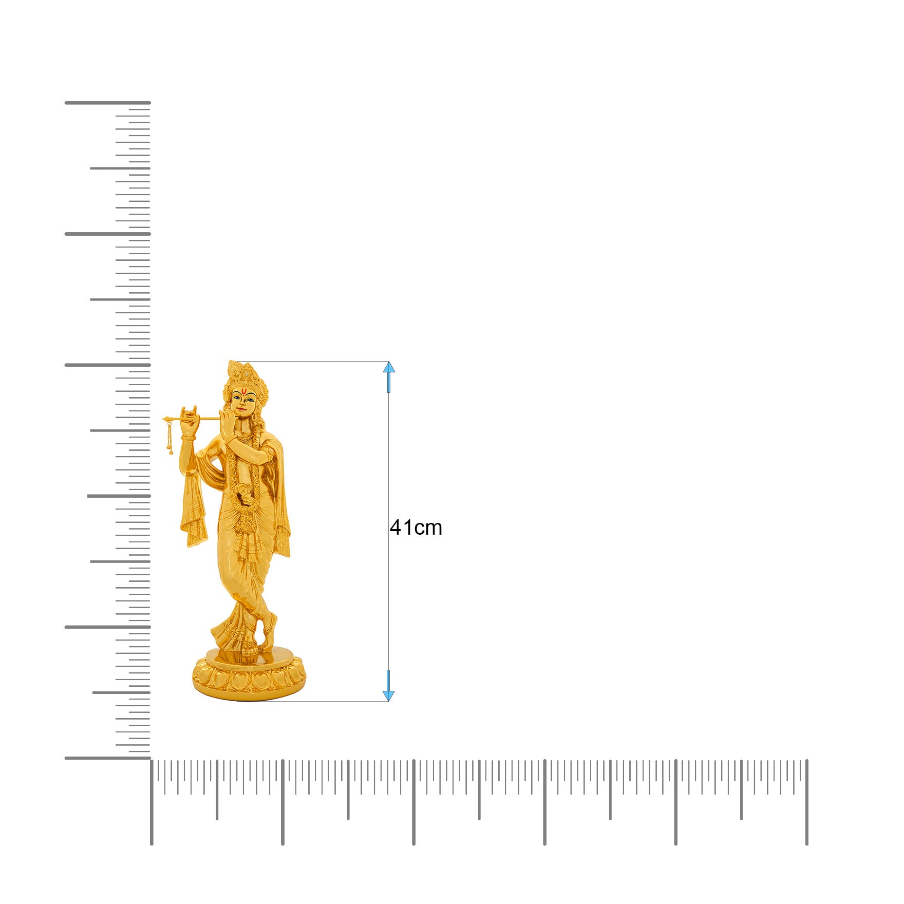 Lord Krishna Idol – Traditional Hindu Deity Sculpture – Krishna (Flute Playing Pose) Mandir Decor – Home & Puja Gift |  PIDRGKR13-0062