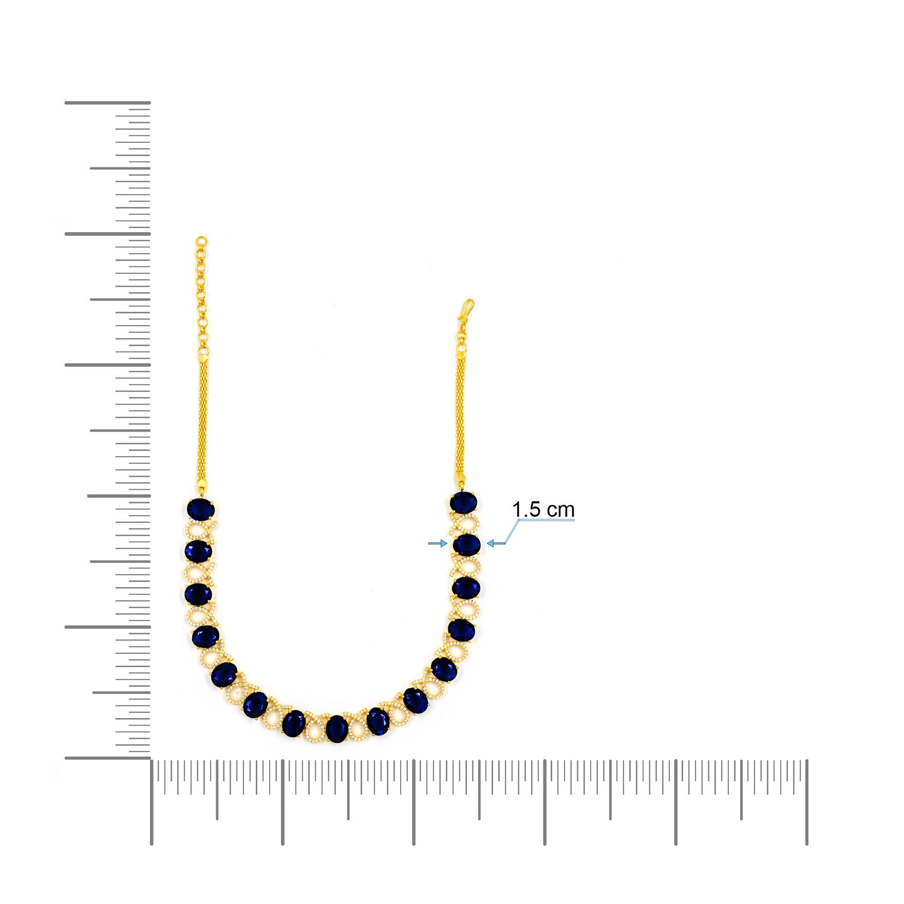 Premium Stone Necklace with Stud PMSNS7WBL-008, PMSHSTWBL-081