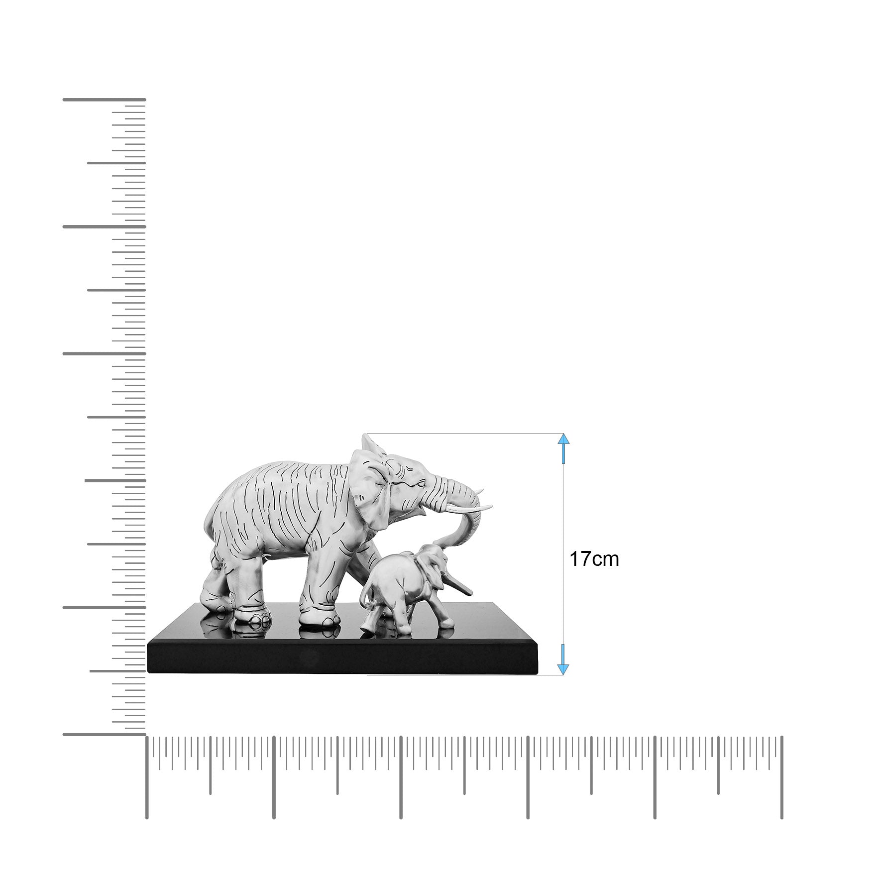 Elephant Figurine – Gold Layered Animal Showpiece with Calf – Decorative Sculpture – Home Décor & Vastu Gift | PIDRSEL7-0021