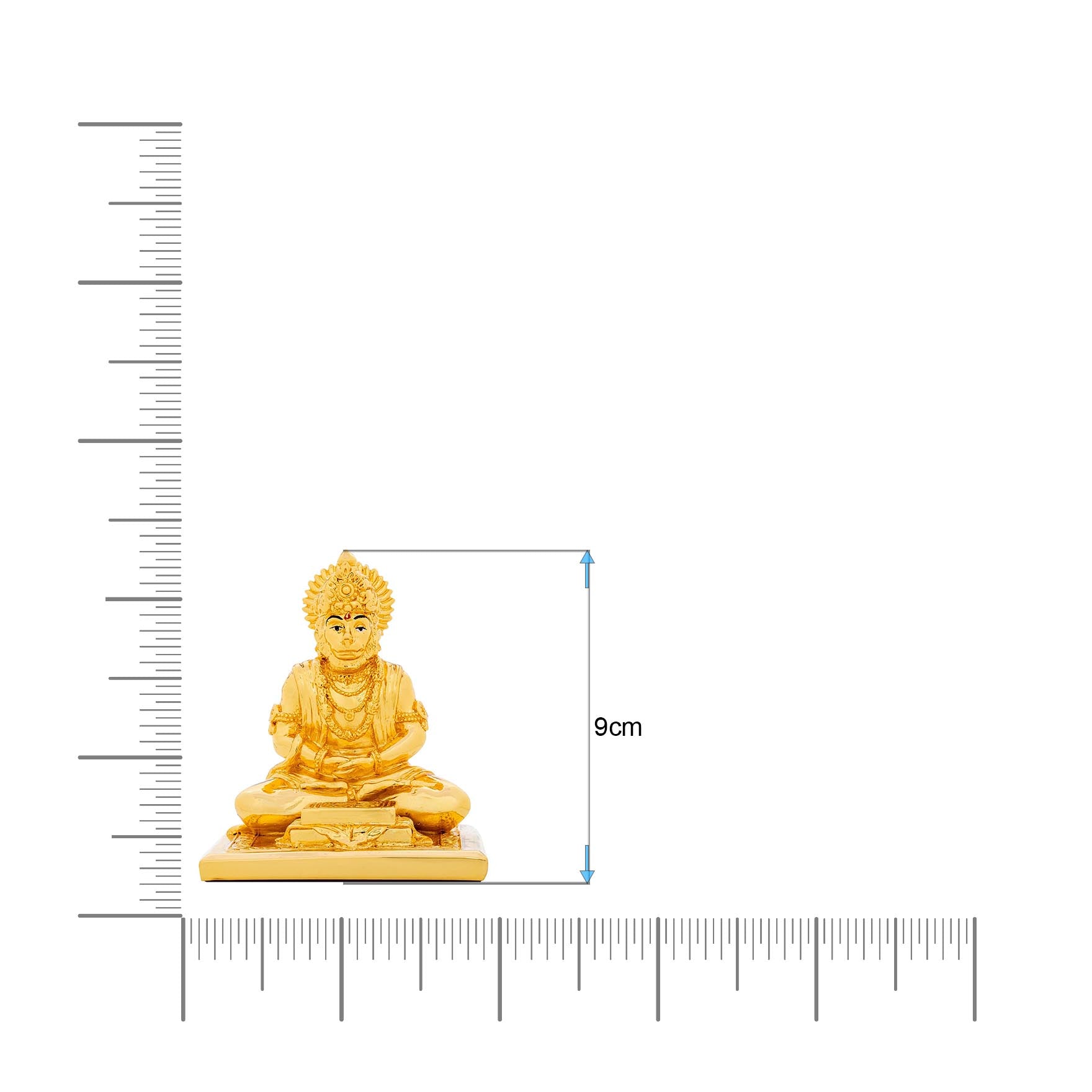 Meditating Hanuman Idol – Gold Layered Temple Style Figurine – Hindu Spiritual Statue – Pooja & Home Décor | PIDRGH5-053