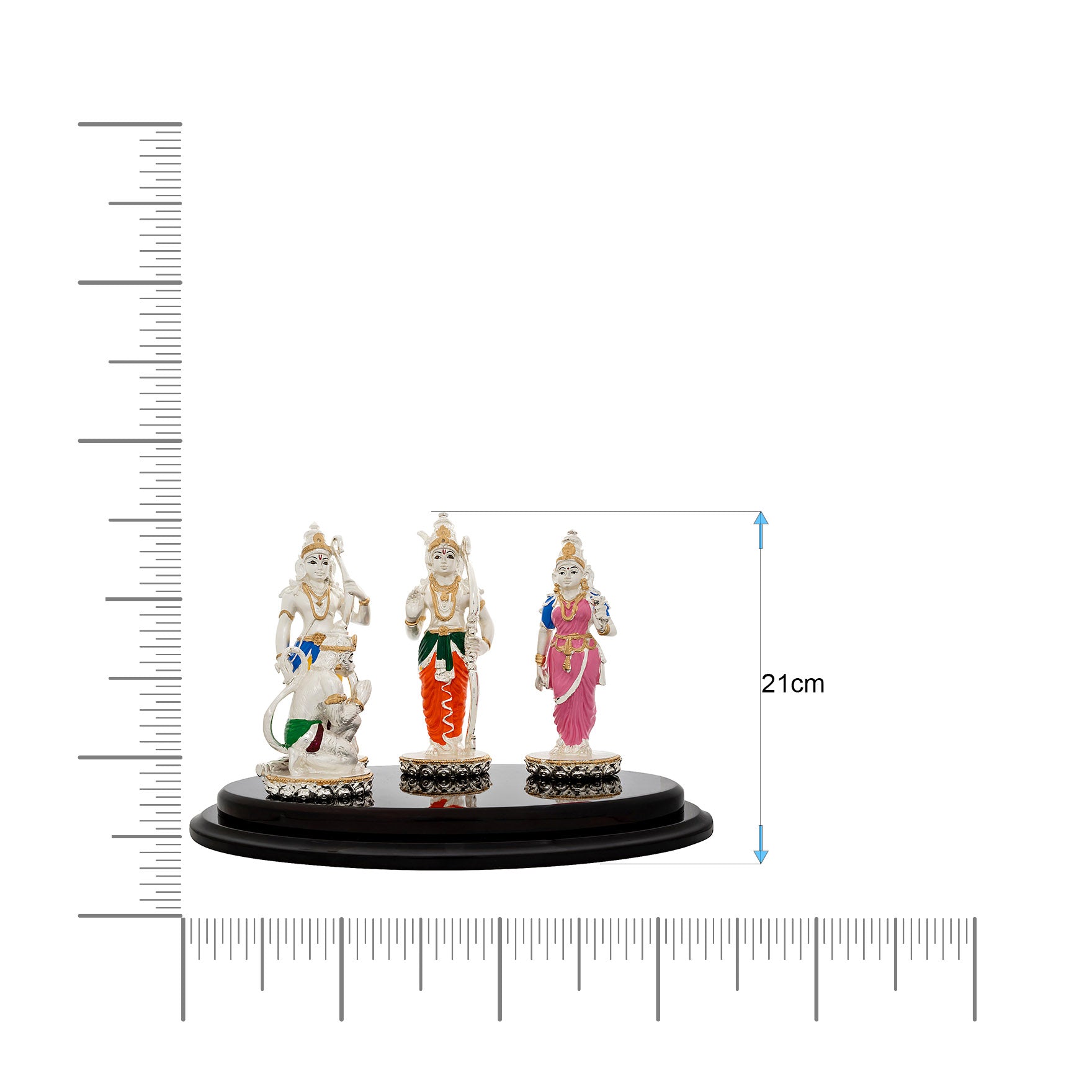 Ram Darbar Idol Set – Figurines on Base – Lord Ram, Sita, Lakshman & Hanuman – Pooja & Home Décor | PIDRSRLSH1-0041