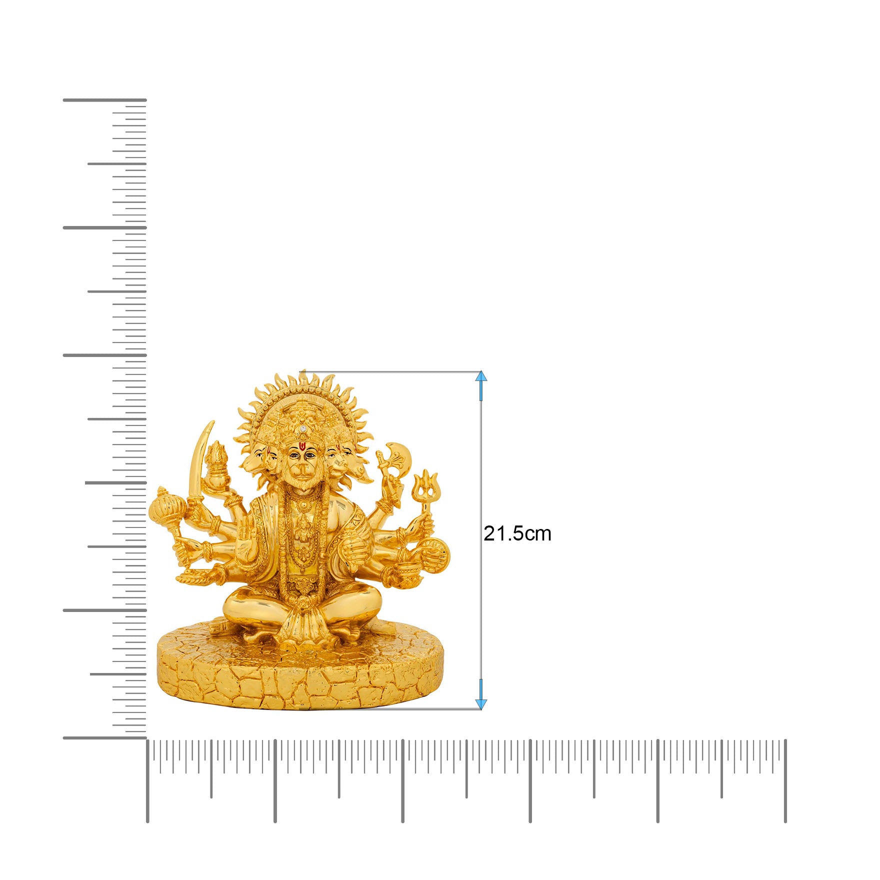 Lord Narasimha Idol – Gold Layered Figurine in Yoga Pose with Multiple Arms – Hindu Spiritual Statue – Pooja & Home Décor | PIDRGH10-0042
