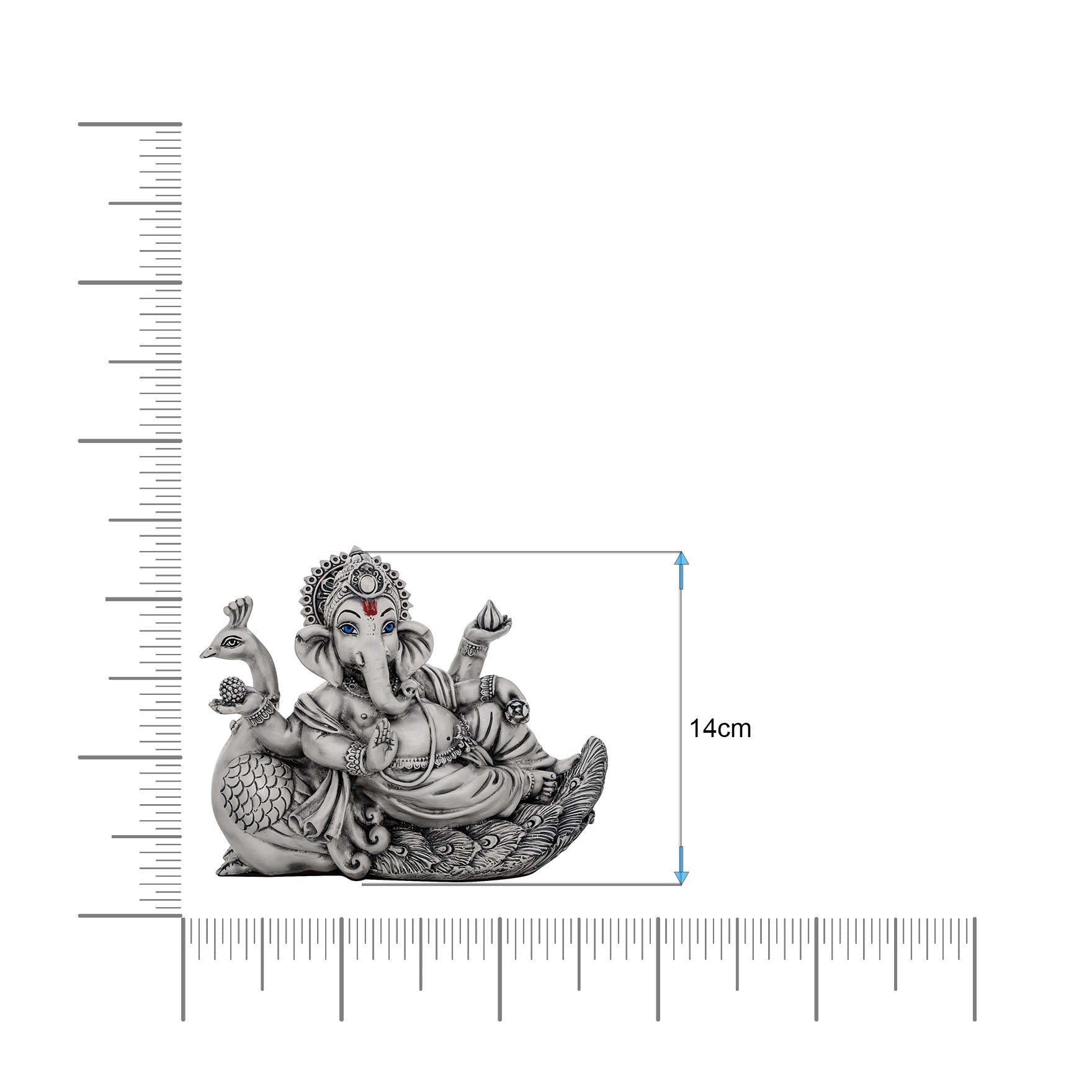 Lord Ganesha Idol with Peacock – Resting Pose – Traditional Hindu Deity Sculpture – Ganapati Home & Puja Decor | PIDRSG18-009