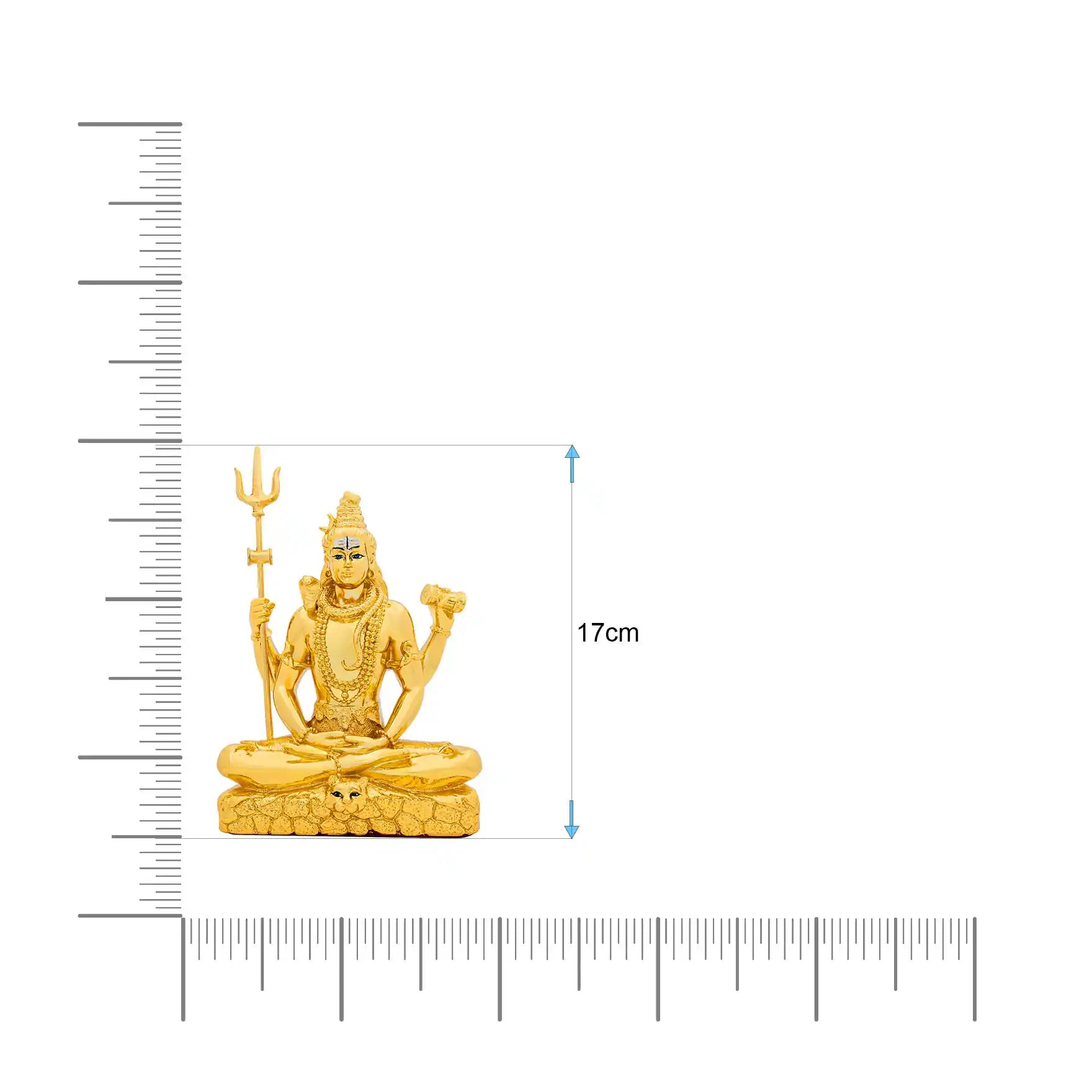 Lord Shiva Idol – Gold Layered Figurine – Mahadev Murti in Meditation Pose – Hindu Spiritual Statue – Pooja & Home Décor | PIDRGSI5B-008