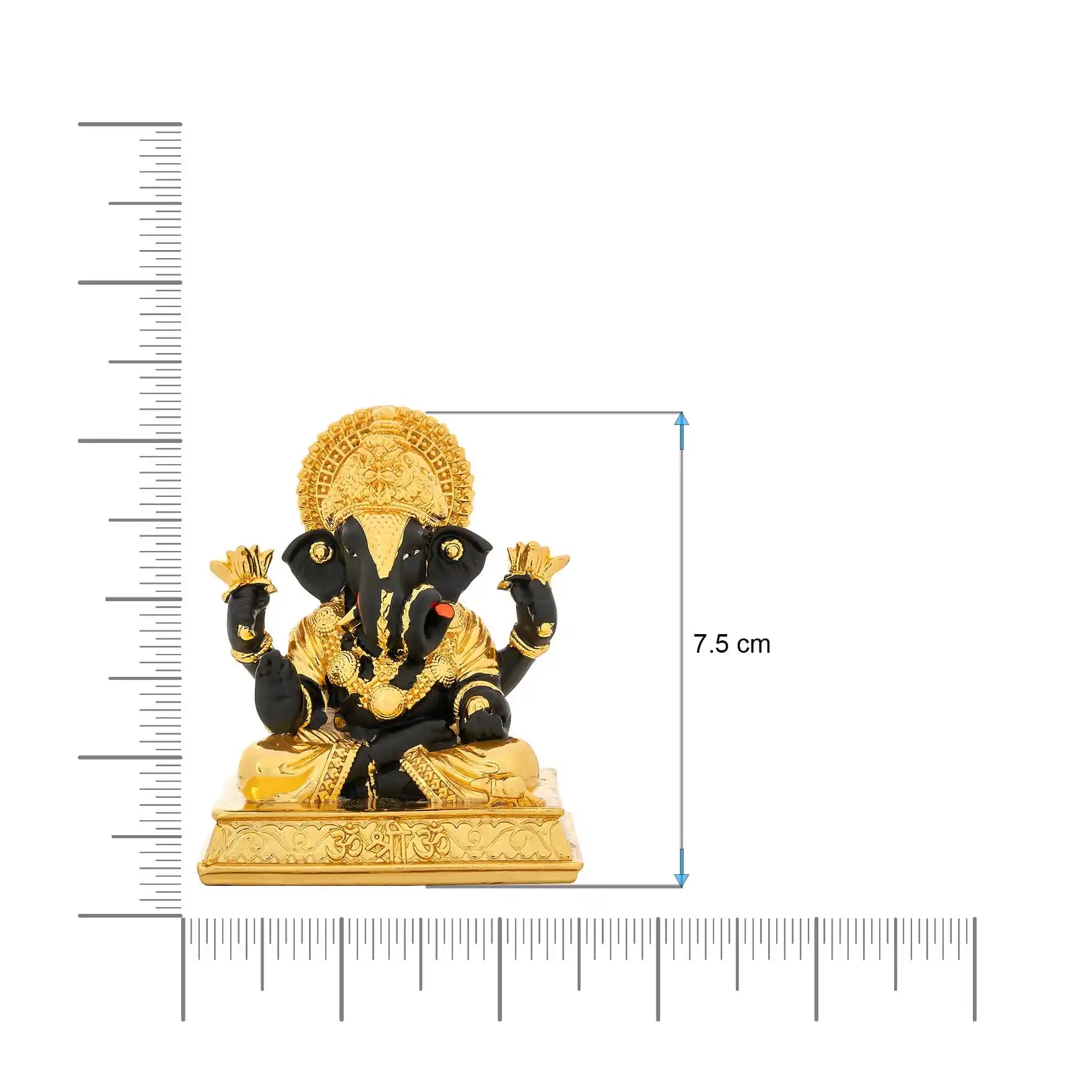 Lord Ganesha Idol – Gold Layered Temple Style Figurine – Ganapati Murti (Hindu Spiritual Statue) – Pooja & Home Décor | PIDRBG36-052