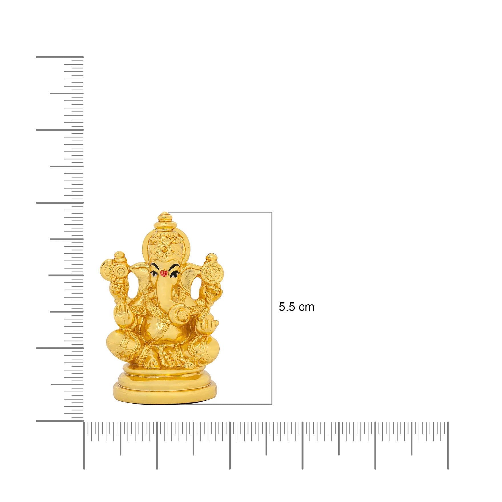Lord Ganesha Idol – Gold Layered Figurine – Ganapati Murti (Hindu Spiritual Statue) – Pooja & Home Décor | PIDRGG57-011