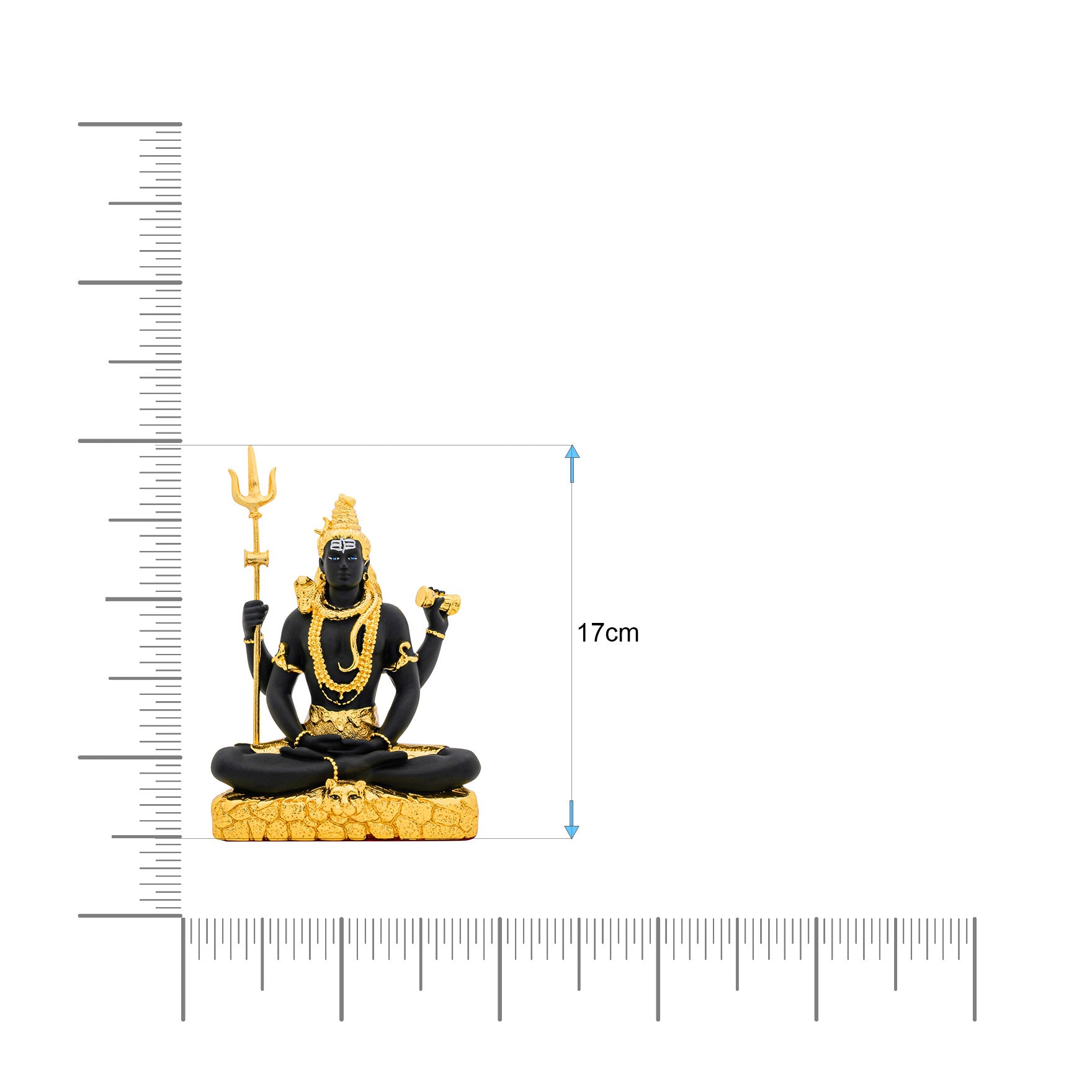 Lord Shiva Idol – Gold Layered Figurine – Mahadev Murti (Hindu Spiritual Statue) – Pooja & Meditation Décor | PIDRBSI4-008
