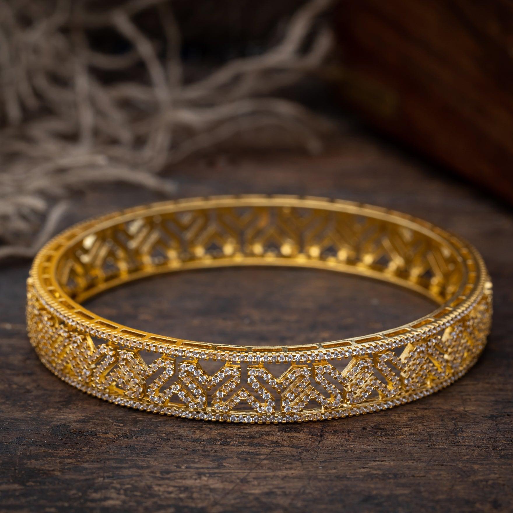 Stone Bangle PMSB15W-006 - Parakkat Jewels