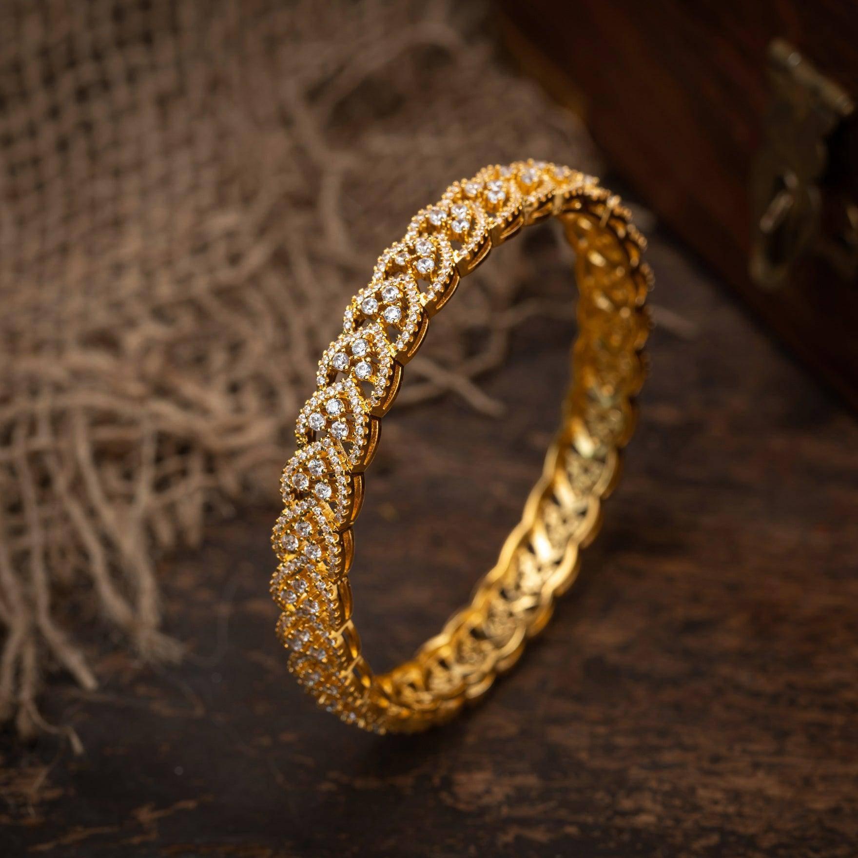 Stone Bangle PMSB17W-006 - Parakkat Jewels