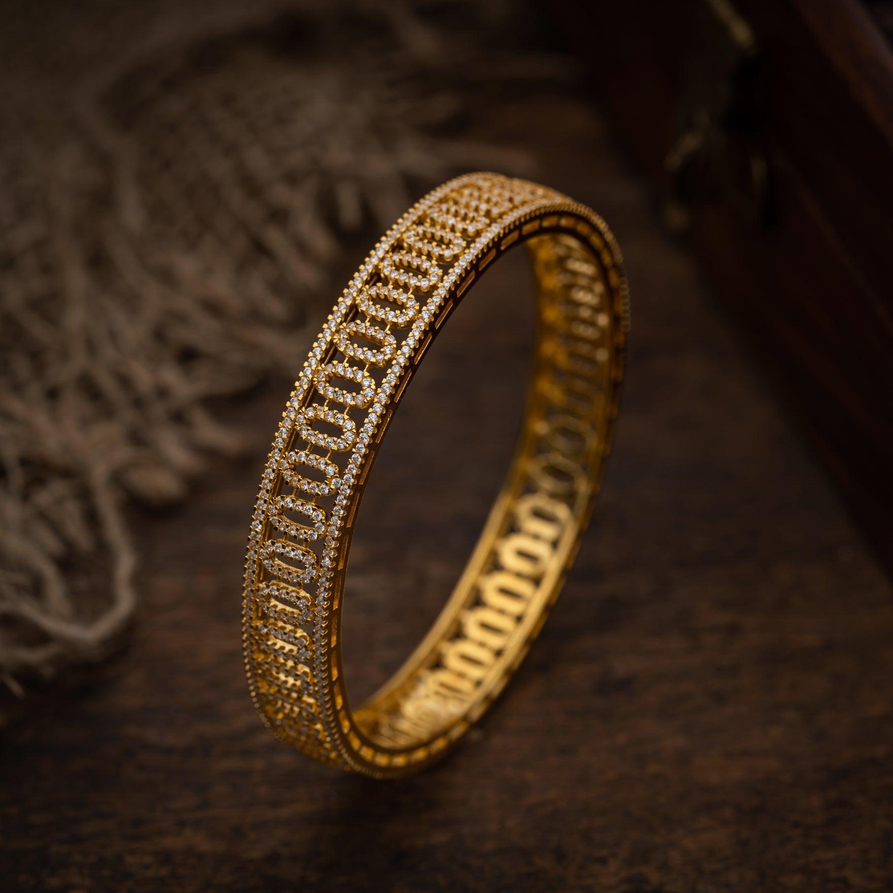 Stone Bangle PMSB6W-26-006 - Parakkat Jewels