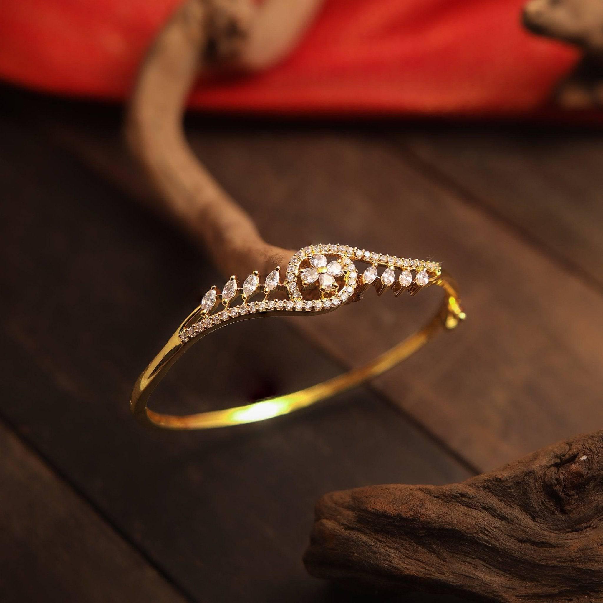 Stone Bracelet Bangle PSBRB21W-002 - Parakkat Jewels