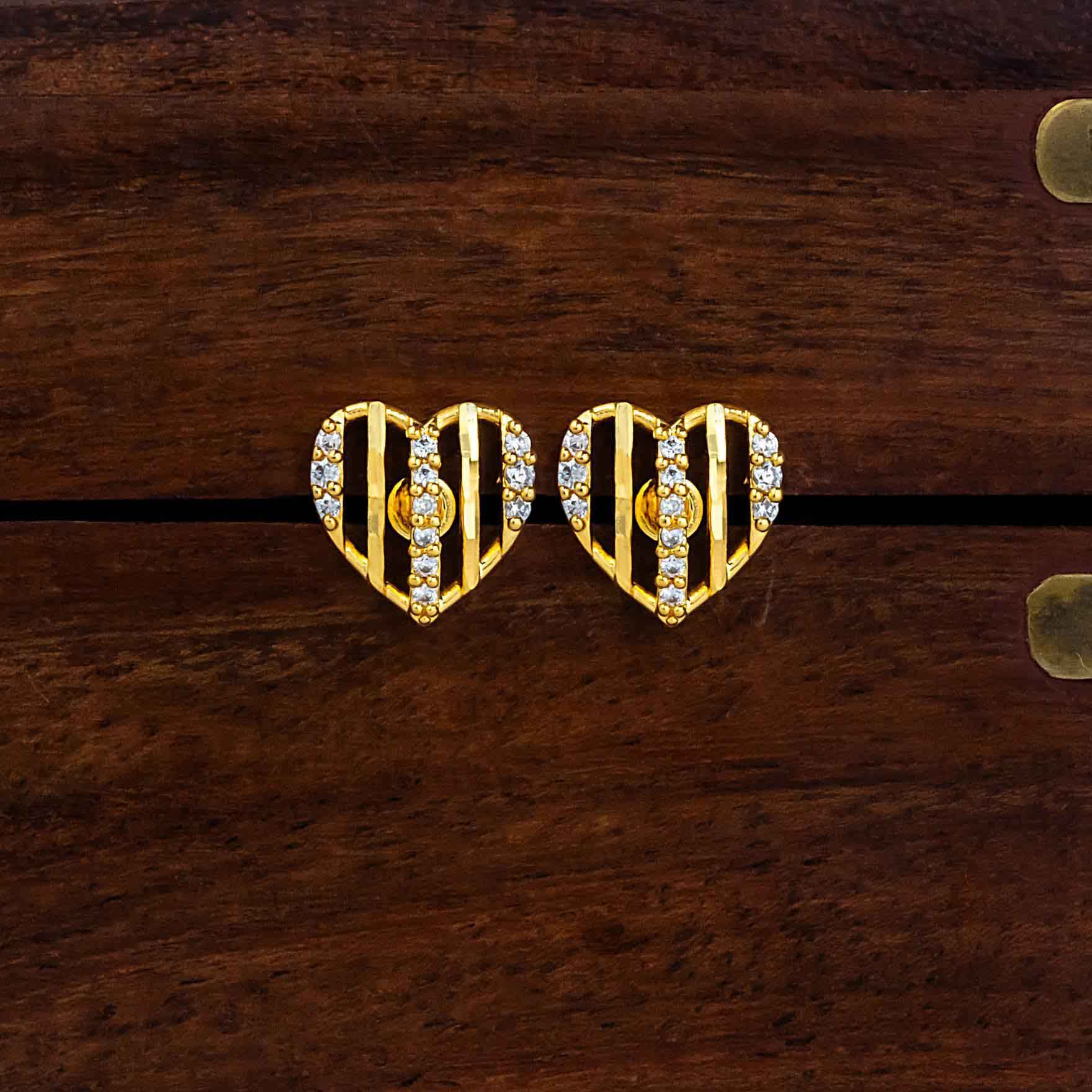 Shop Designer heart Shaped Gold Layered Earrings
