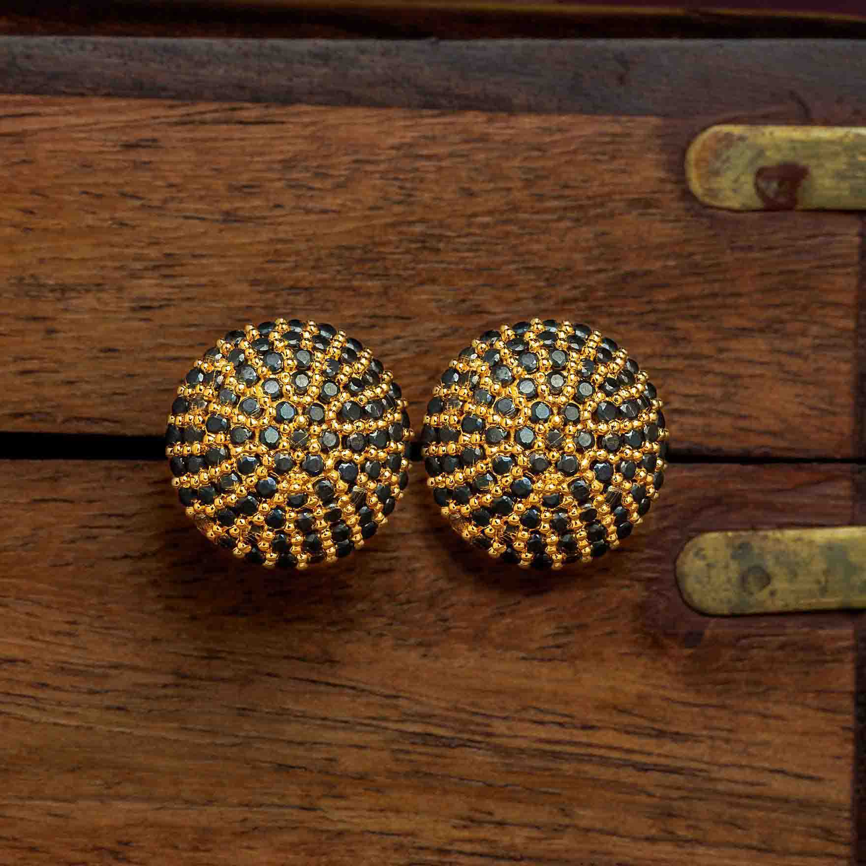 Gold Layered Round Studs for Women