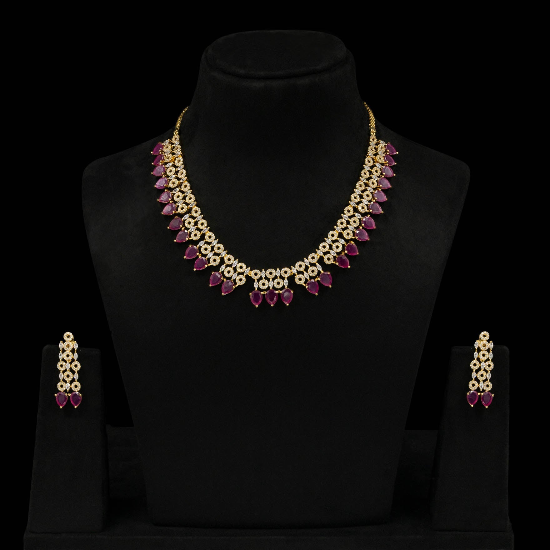 Stone Necklace with earrings PMSNS9WR-0011, PMSHST19WR-082