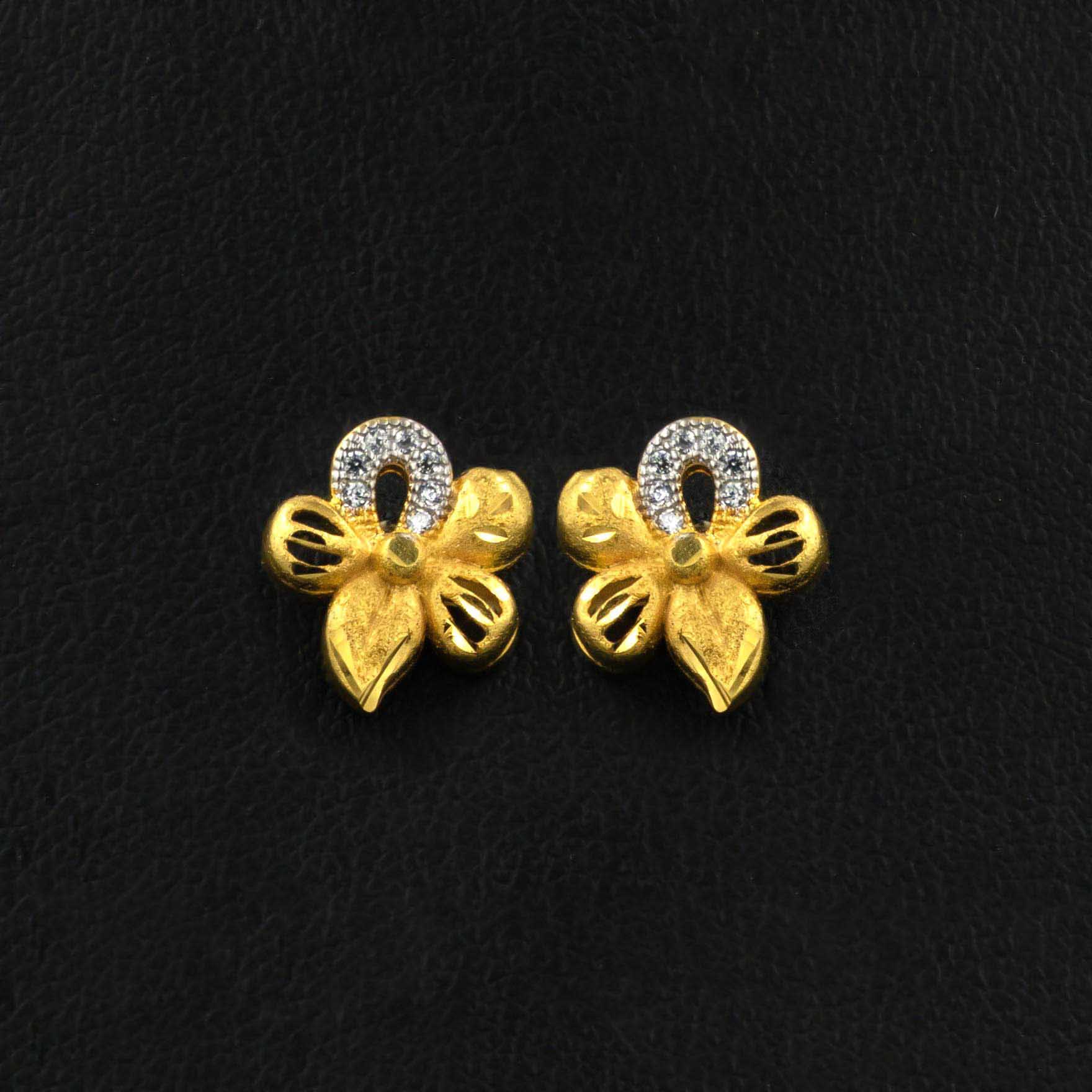 Buy Elegant Gold Layered Stone Earrings Online | Parakkat Jewels