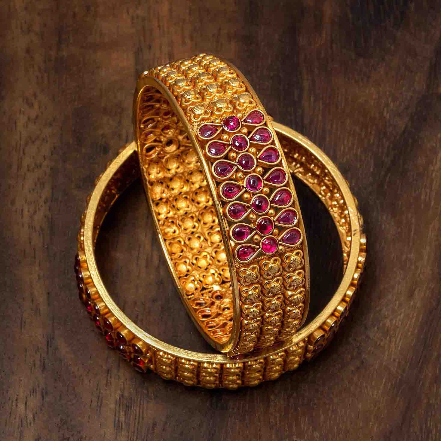 Try Latest Gold Plated Bangles for Women Online | Parakkat Jewels