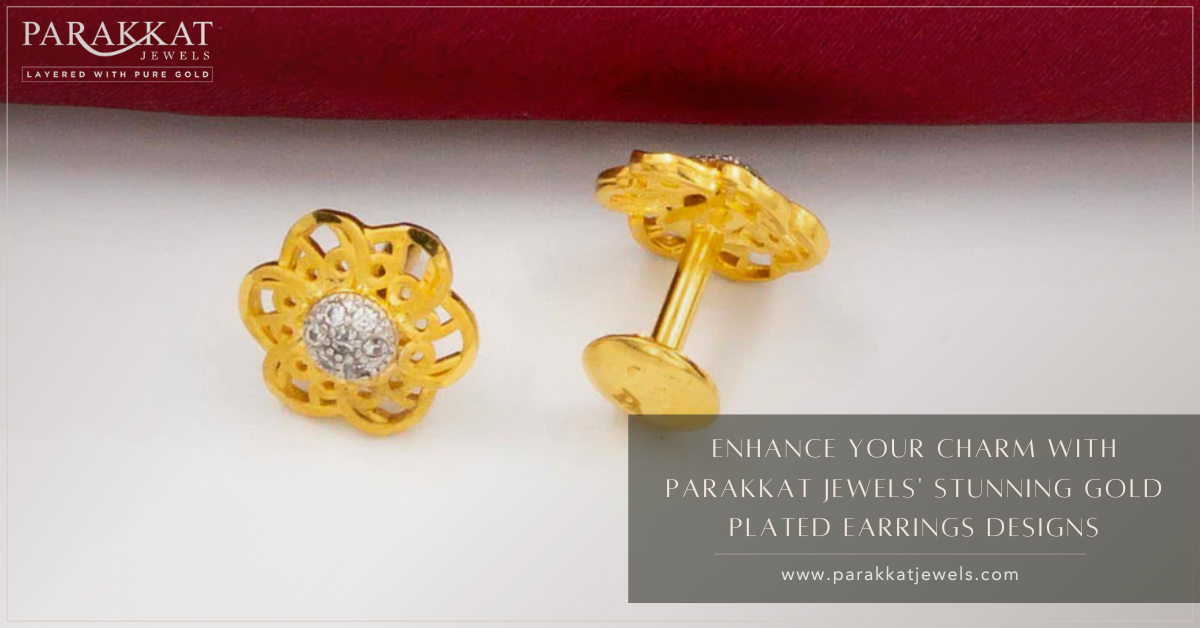 Gold plated earring studs for women
