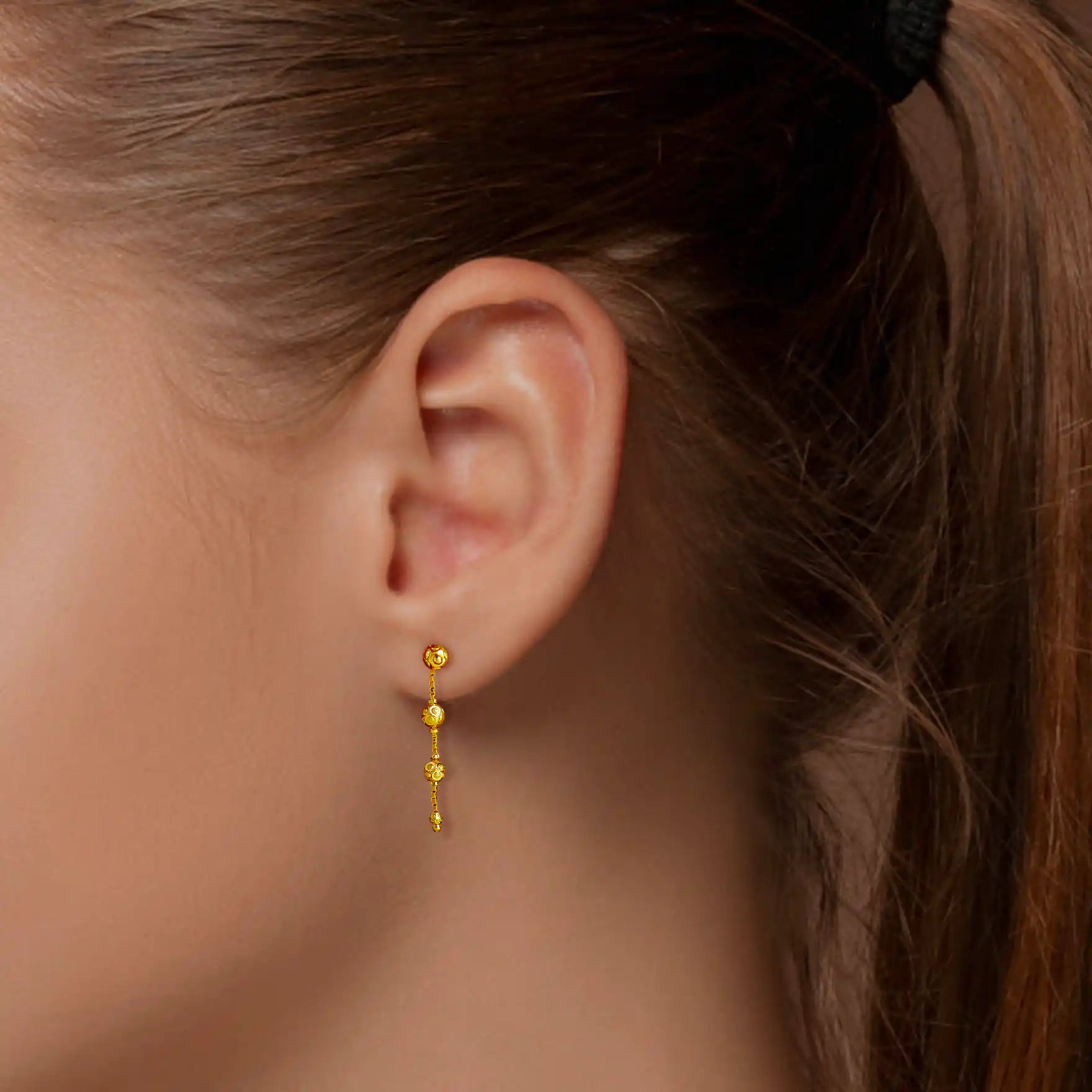 Golden Earrings With Hanging PGHST50-041