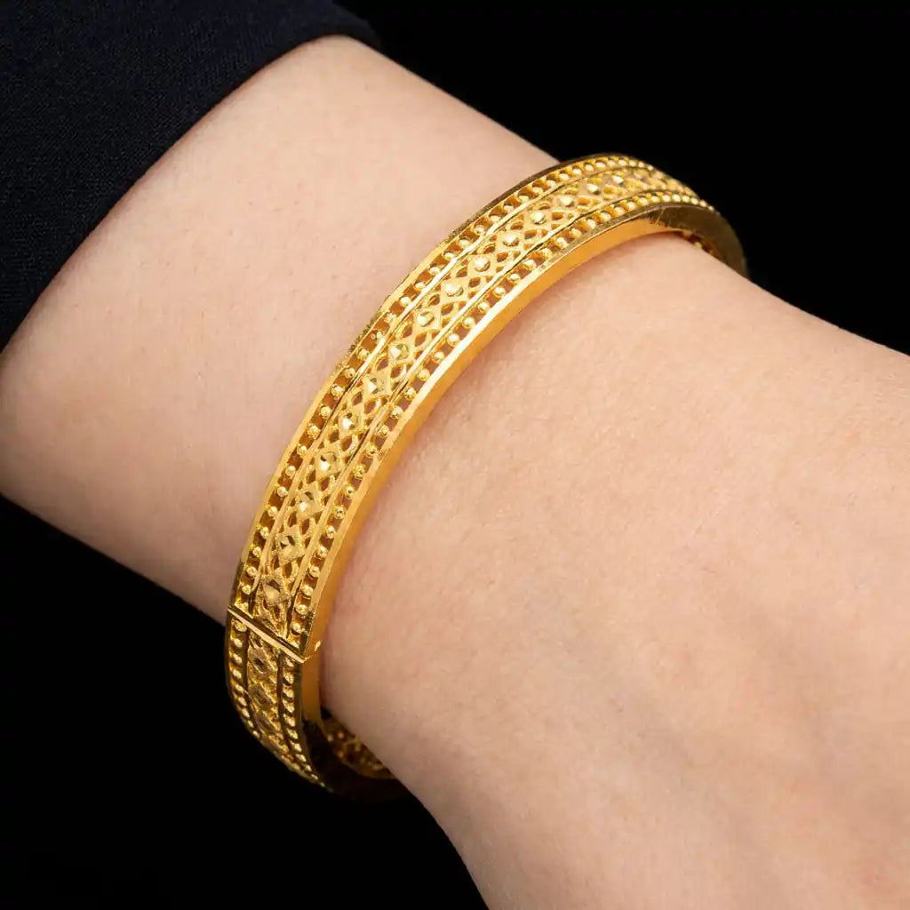 24CT HEAVY Gold Layered BIJOUTERIE BAYDAOUI BANGLE PGB40-022
