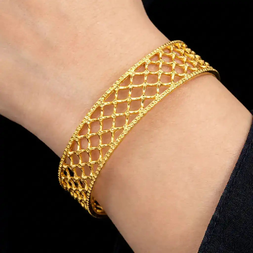 24CT HEAVY Gold Layered BOHO STYLE BANGLE PGB16-003