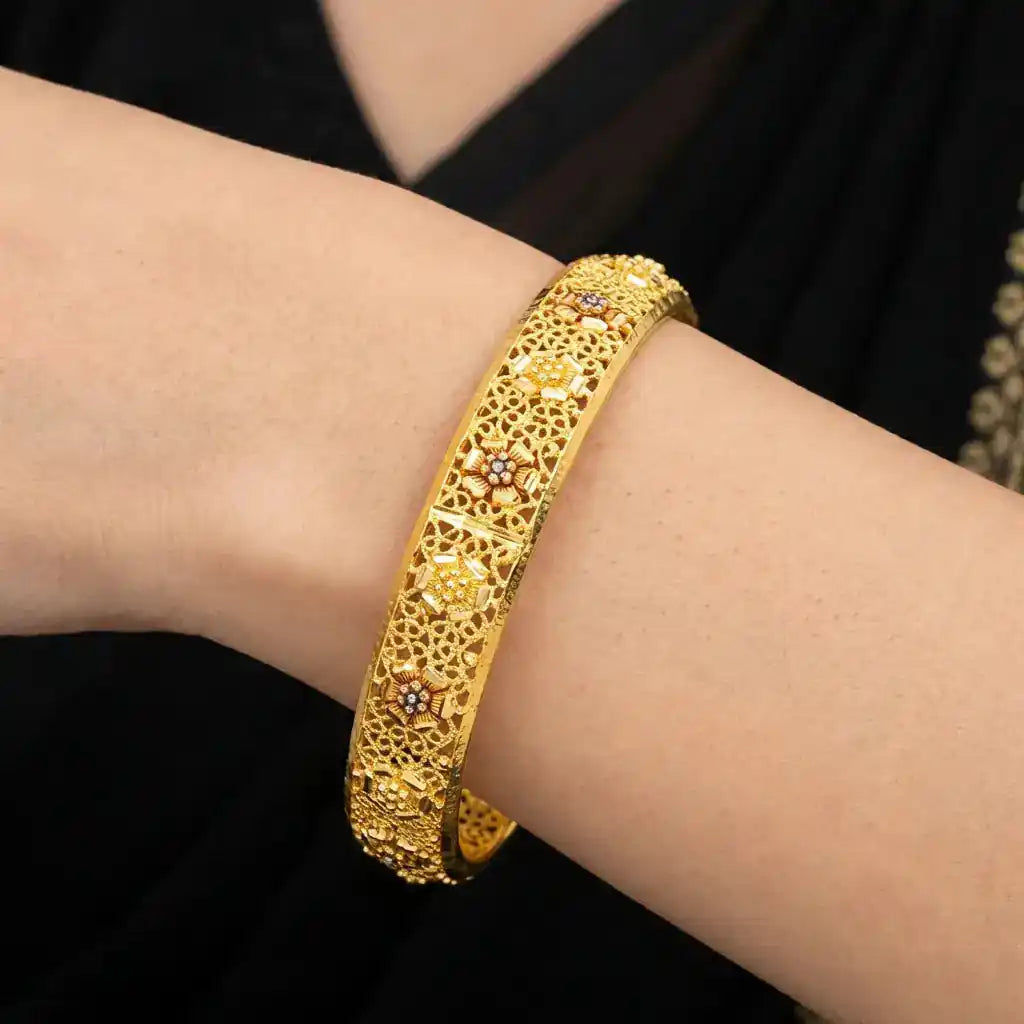 24ct Heavy Gold Layered Enamel Bangle PEB1-032