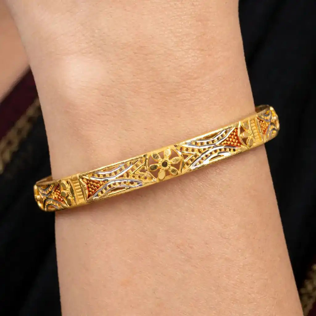 24ct Heavy Gold Layered Enamel Bangle PEB27-091