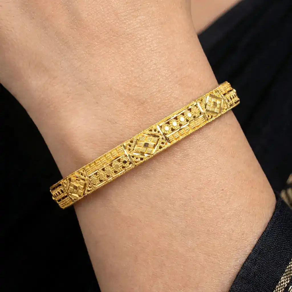 24ct Heavy Gold Layered Sunheri Bangle PGB78-022