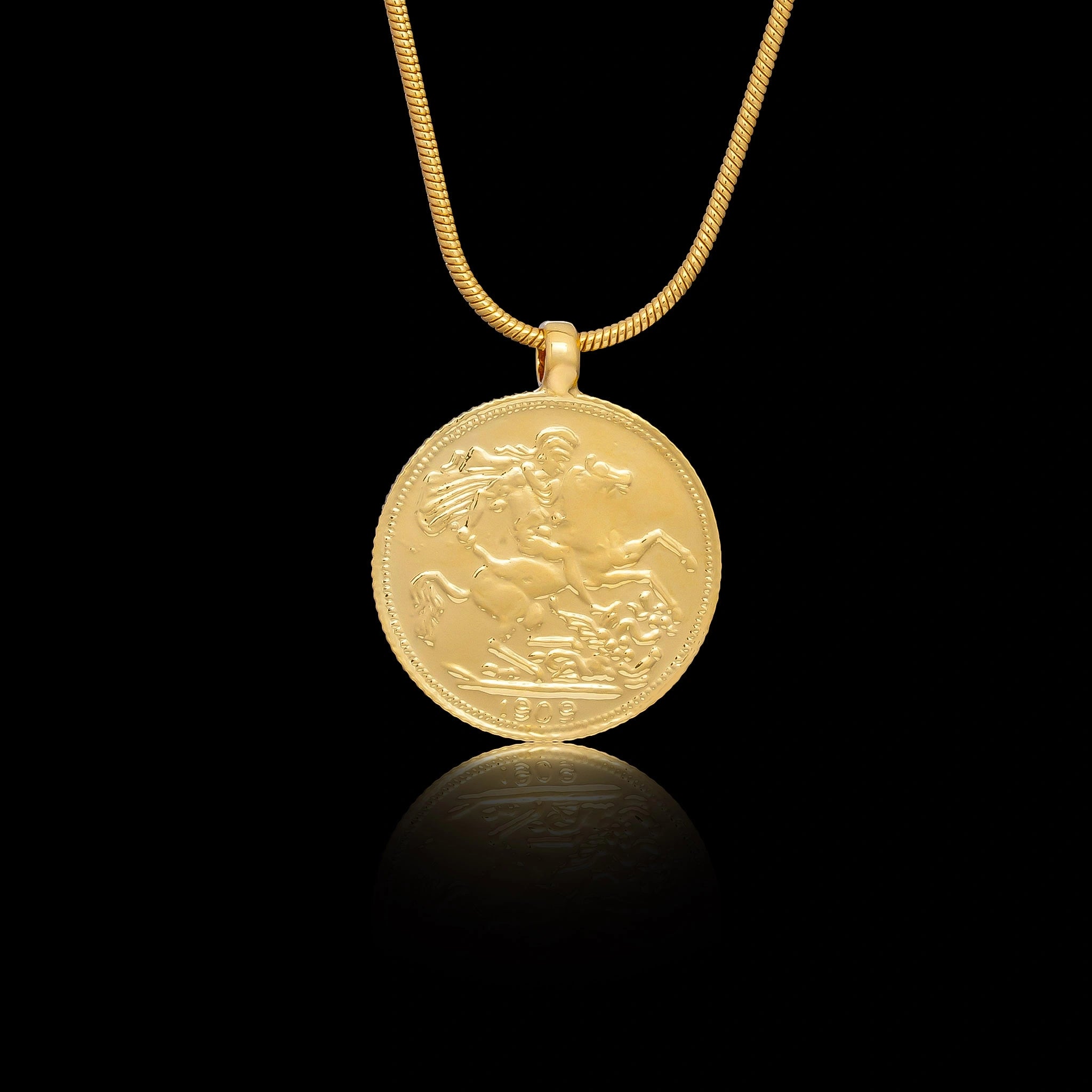 Gold Layered Coin Pendent PGLT45-07