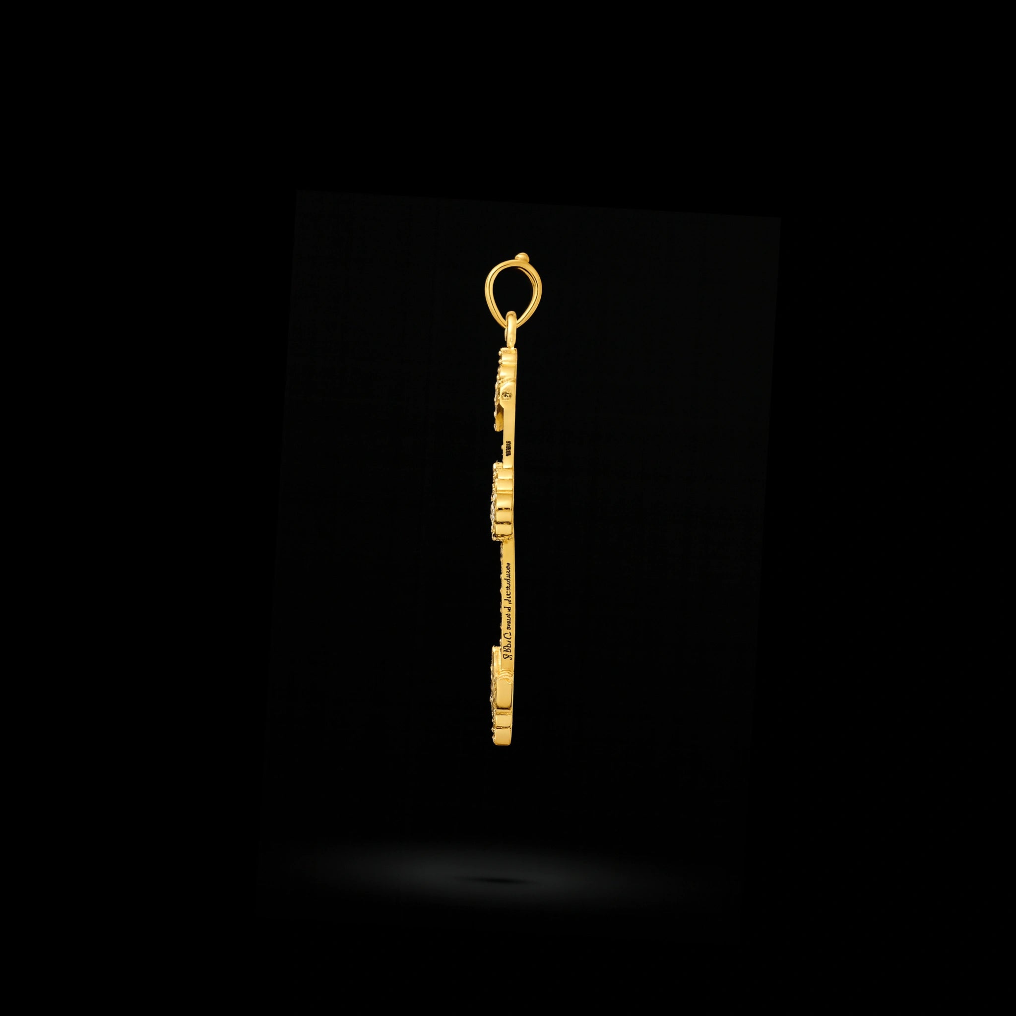 Stone Cross Pendant with Diamond Edges PSLT1W-002