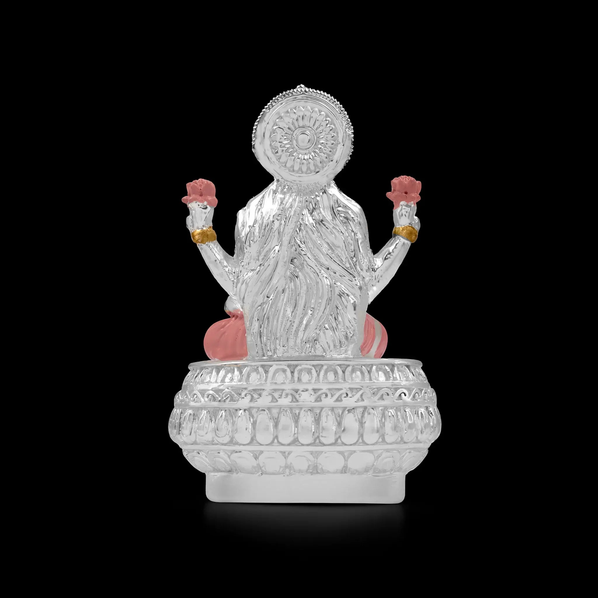Divine Lakshmi Devi Silver Plated Sitting Idol for Pooja PIDRSL22-052