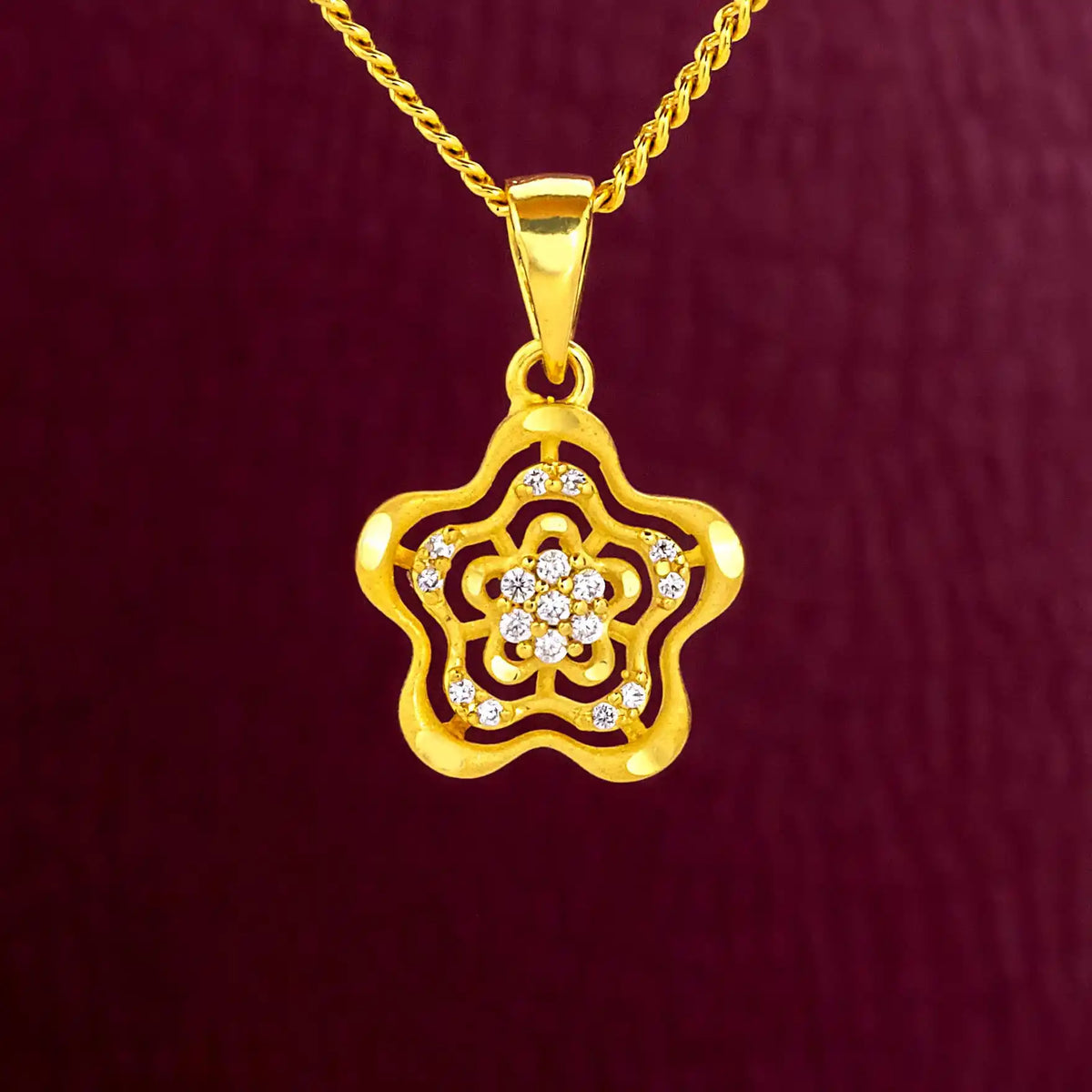 Stone Pendant PSLT247W-09 — Gold Plated Jewellery | Parakkat Jewels