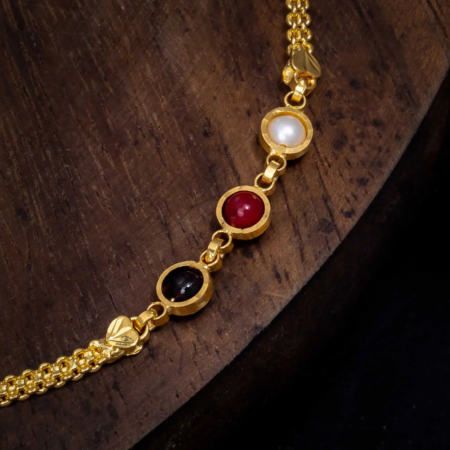 Multi(Coral, Garnet, Pearl) Stone Chain PSC3-064