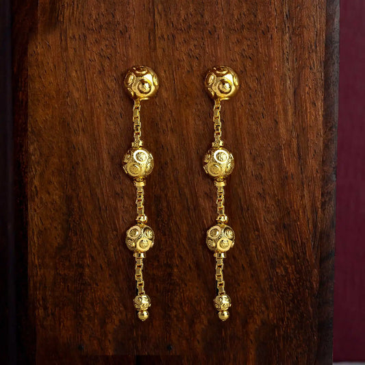Gold Layered Hanging Earrings at Best Price