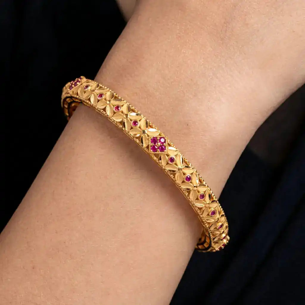 RUBY STONE GHERU BANGLE PSGRBSR16R-042