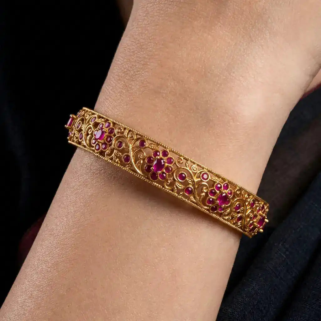 Bangle PSGRBSR2R-013 — Gold Plated Jewellery | Parakkat Jewels