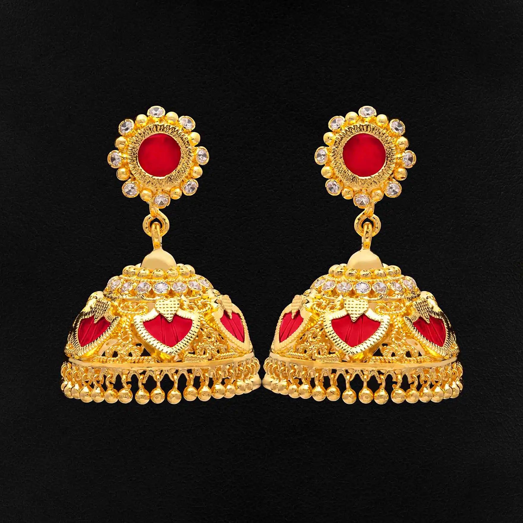 Buy Long Gold Plated Jimika Earrings for Women | Parakkat Jewels