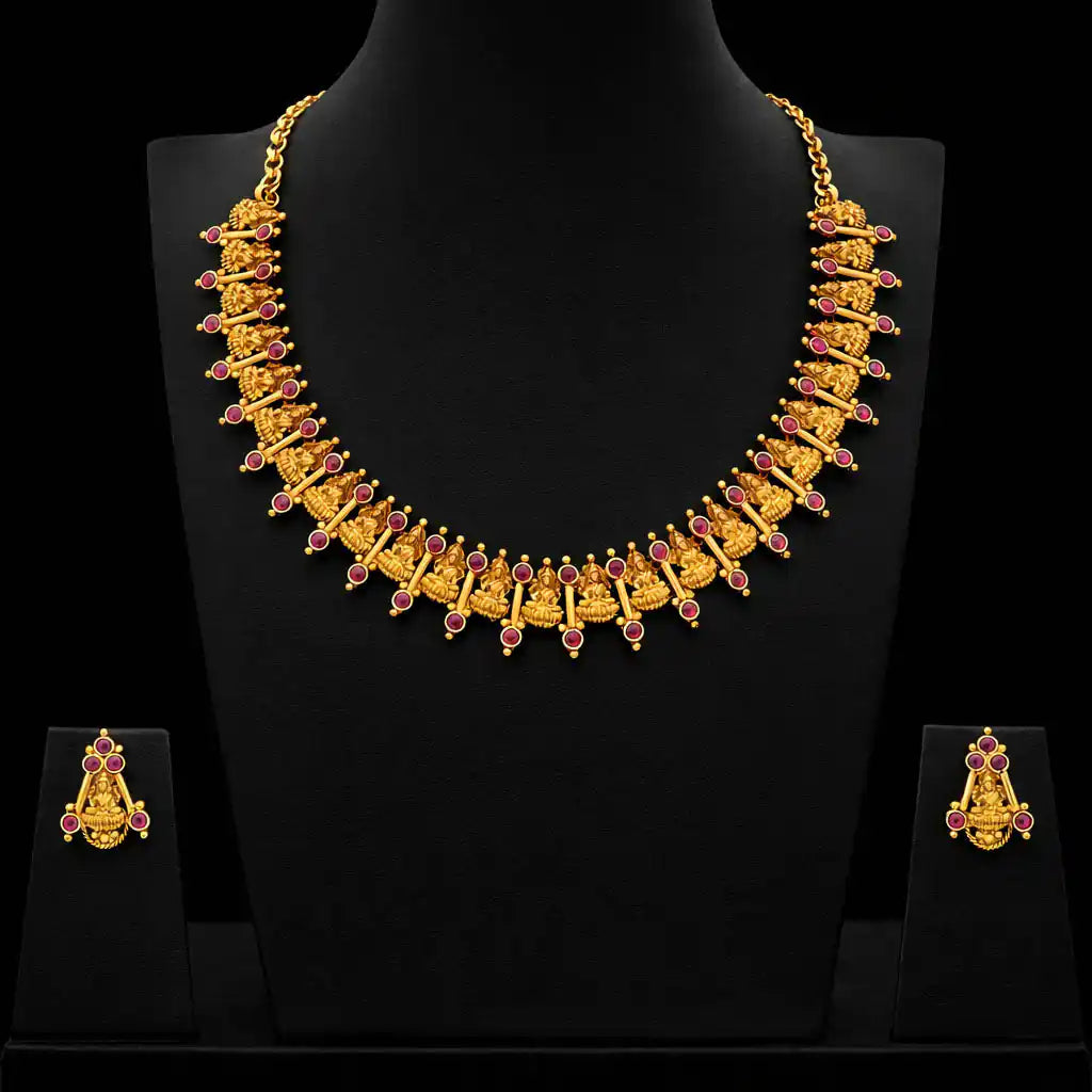 Geru Stone Necklace Short With Stud PSGRNSSR40R-0301, PSGRSTSR26R-002