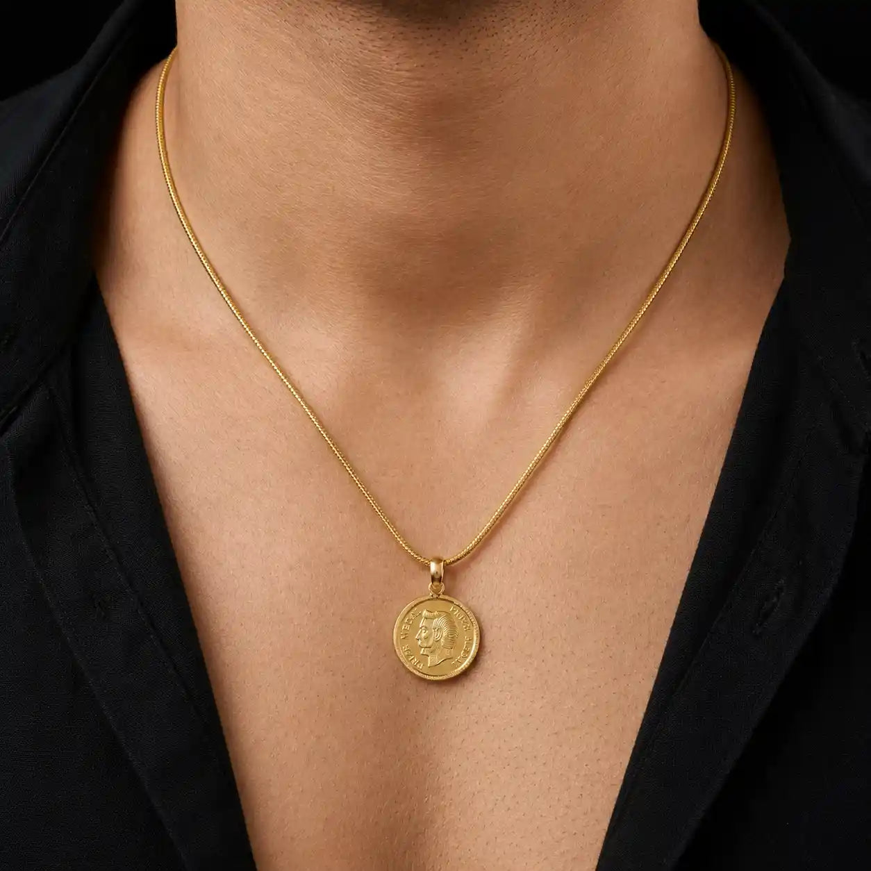 Gold Layered Coin Pendent PGLT44-07