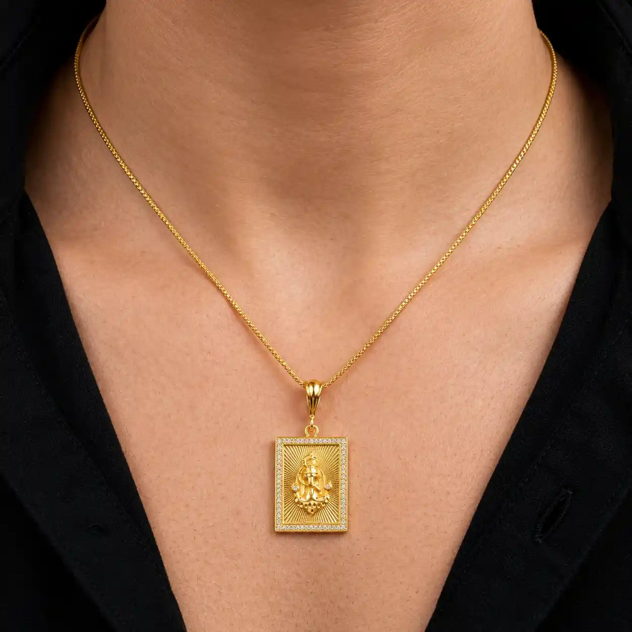 Stone Locket PSLT4W-052 - Gold Plated Jewellery | Parakkat Jewels