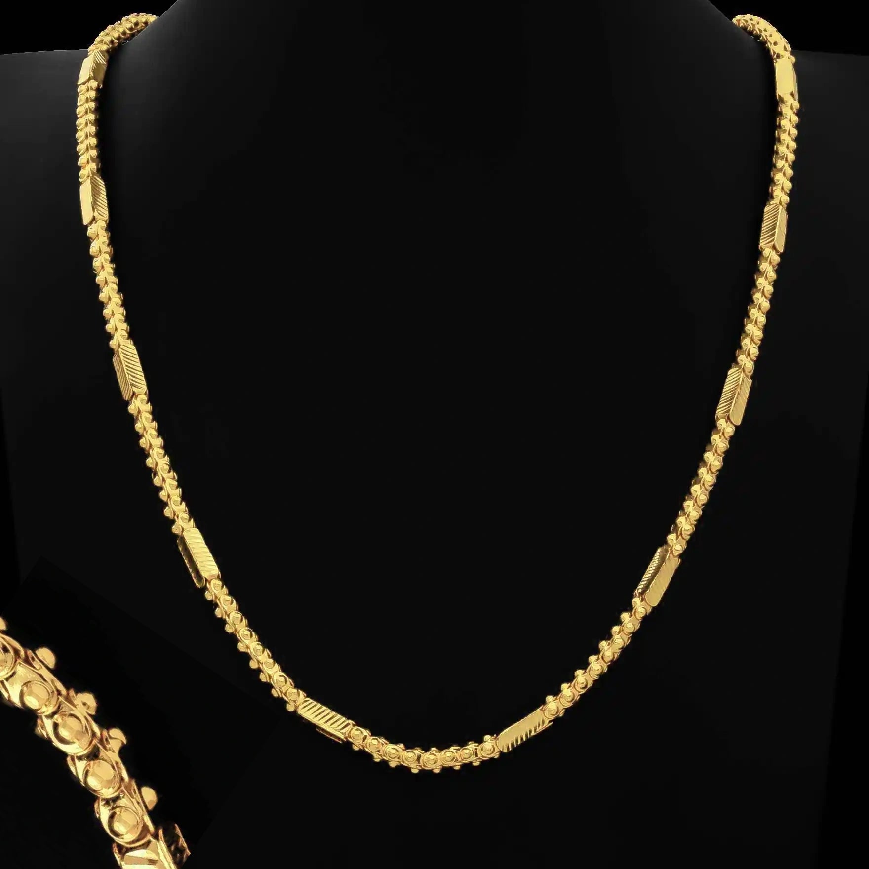 Wheat Bold Round Chain Nadan Gold Layered